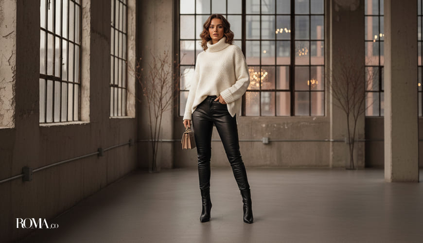 با لباس بافت چه شلواری بپوشیم