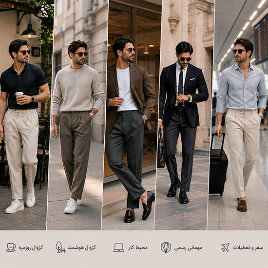 استایل با شلوار پارچه ای مردانه 