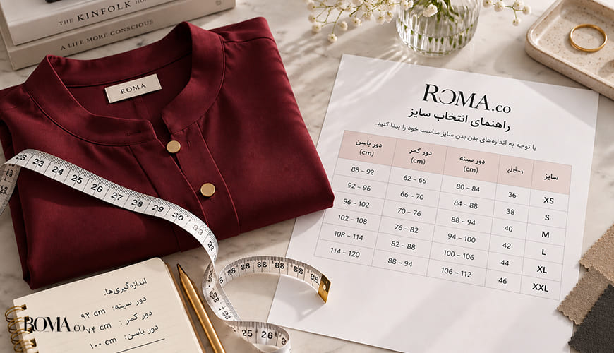 اندازه گیری سایز لباس زنانه