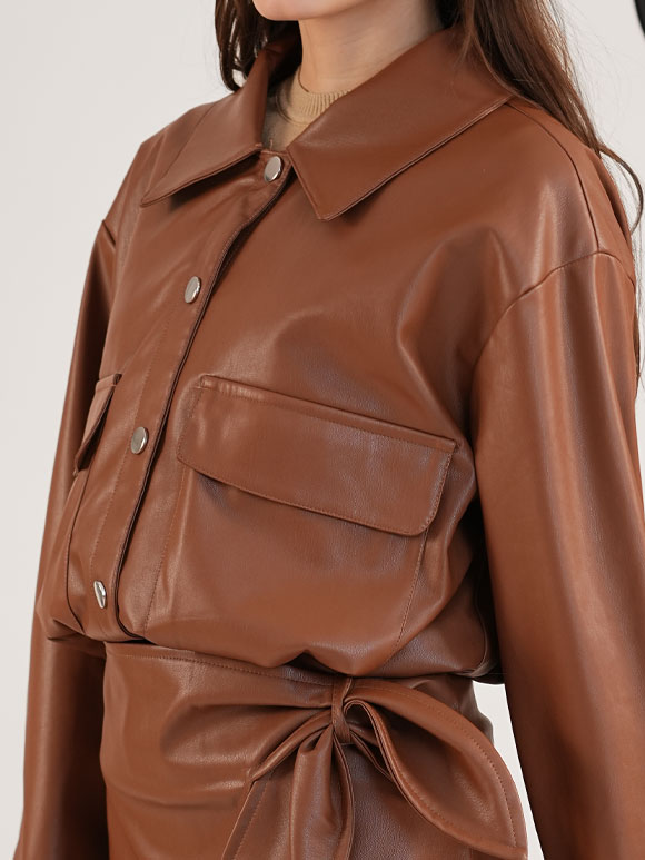 کت چرم زنانه روما -19237