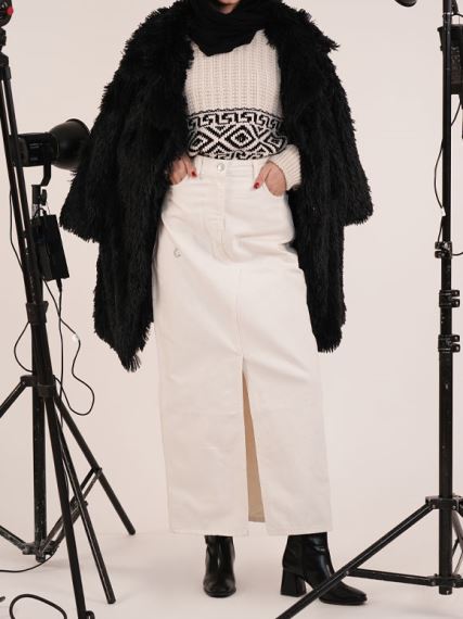 دامن جین بلند زنانه-E0025