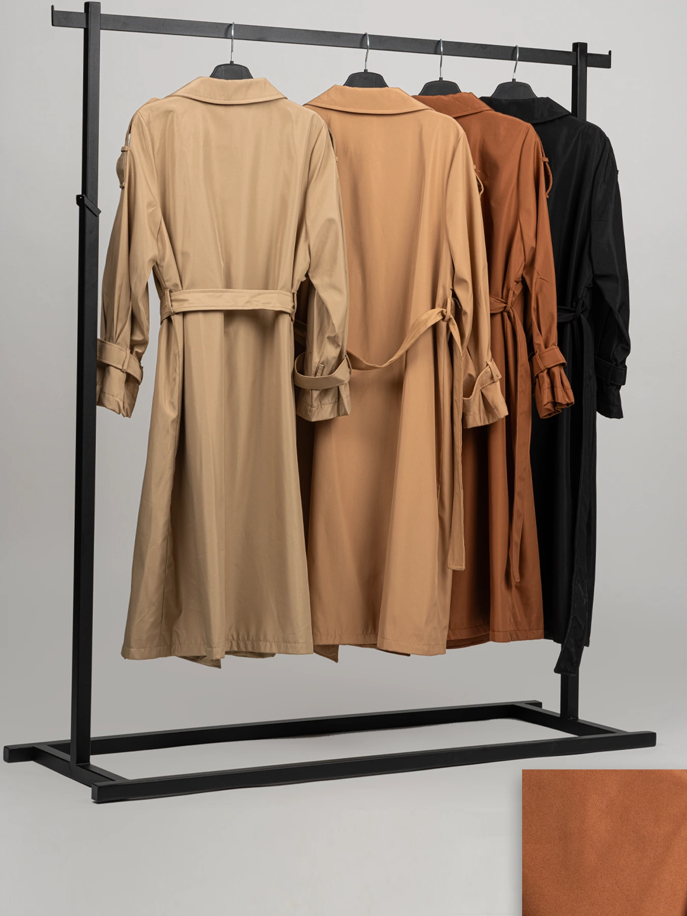 بارانی زنانه قهوه ای ساده روما