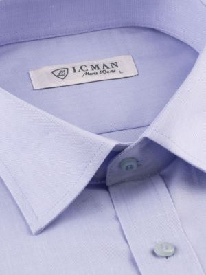 پیراهن آبی آستین بلند ساده ال سی من 3