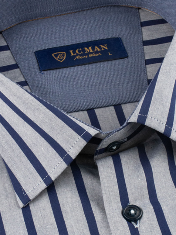 پیراهن مردانه راه راه آستین بلند ال سی من 078