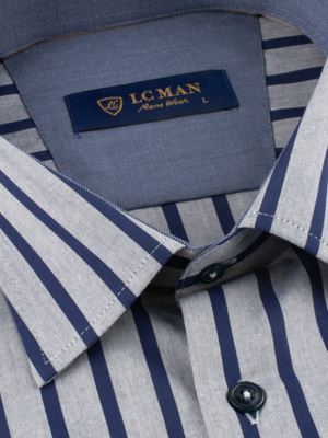 پیراهن مردانه راه راه آستین بلند ال سی من 078