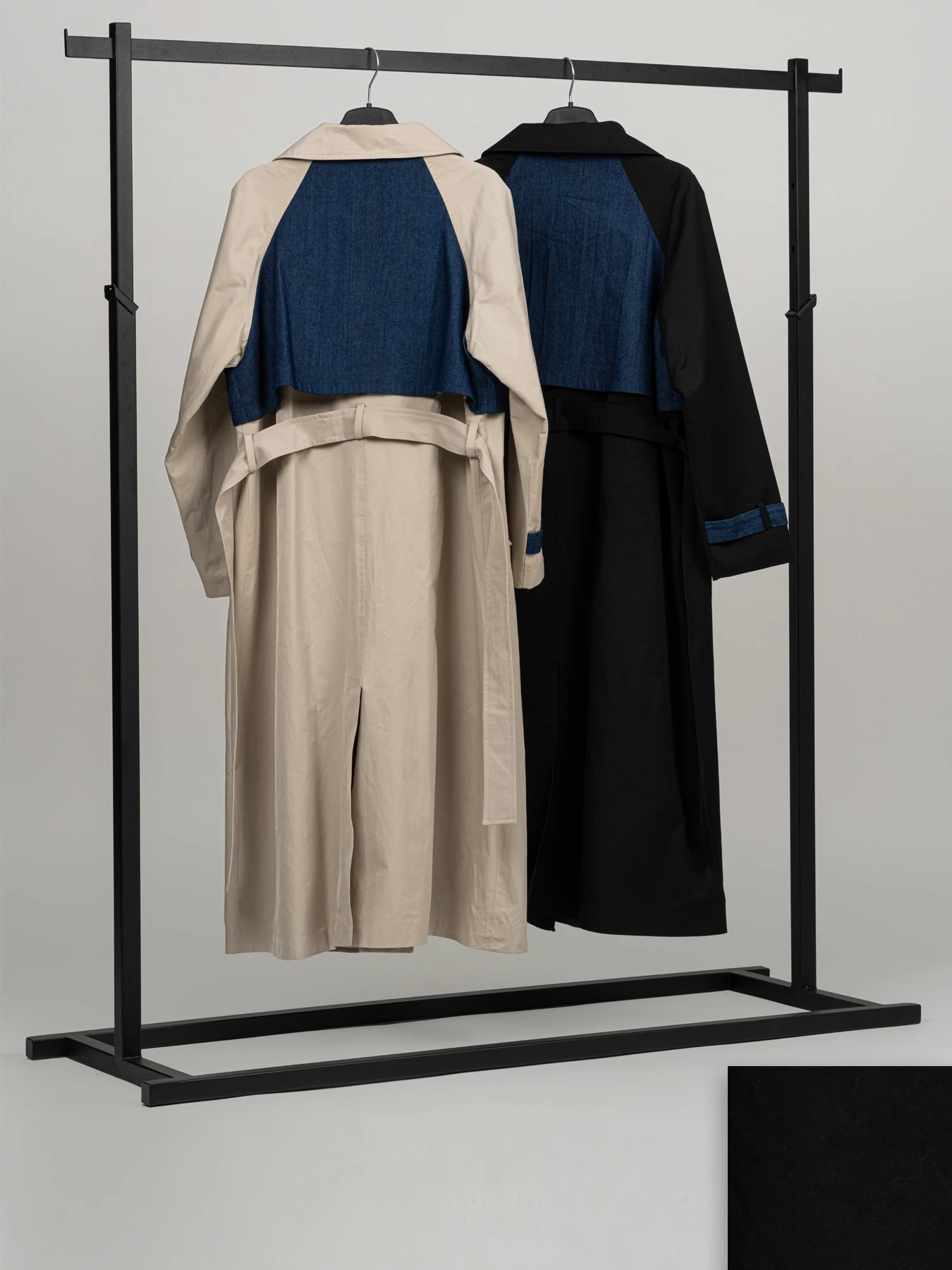 بارانی زنانه بلند طرح جین مشکی روما