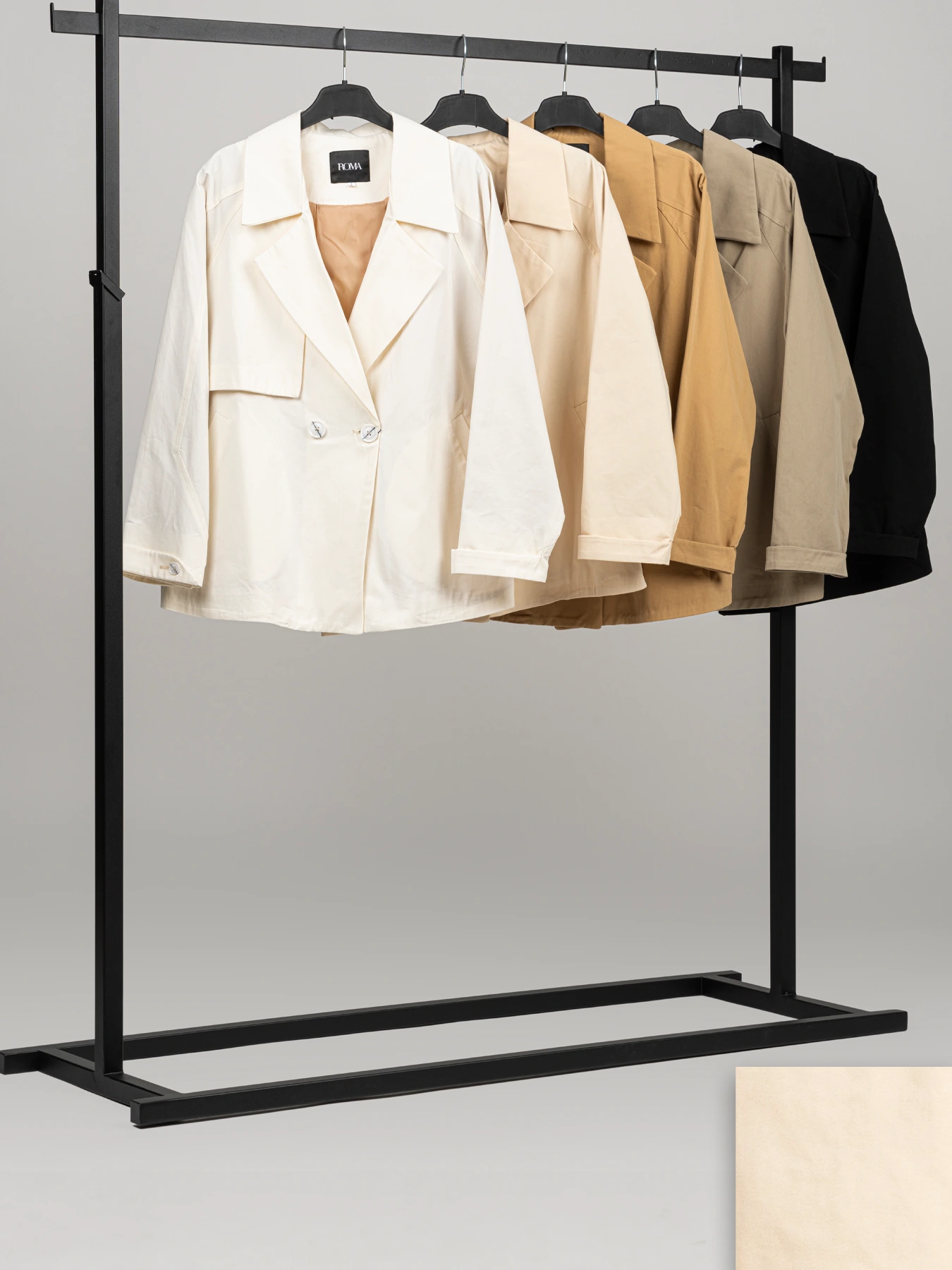 بارانی زنانه کوتاه یقه انگلیسی کرم روما 6