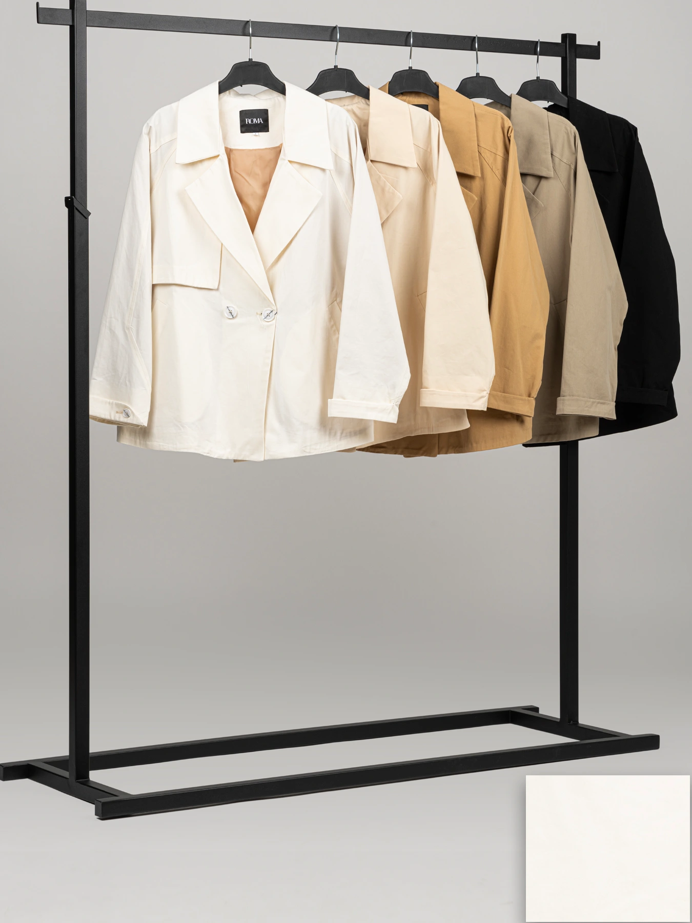 بارانی زنانه کوتاه یقه انگلیسی سفید روما 7