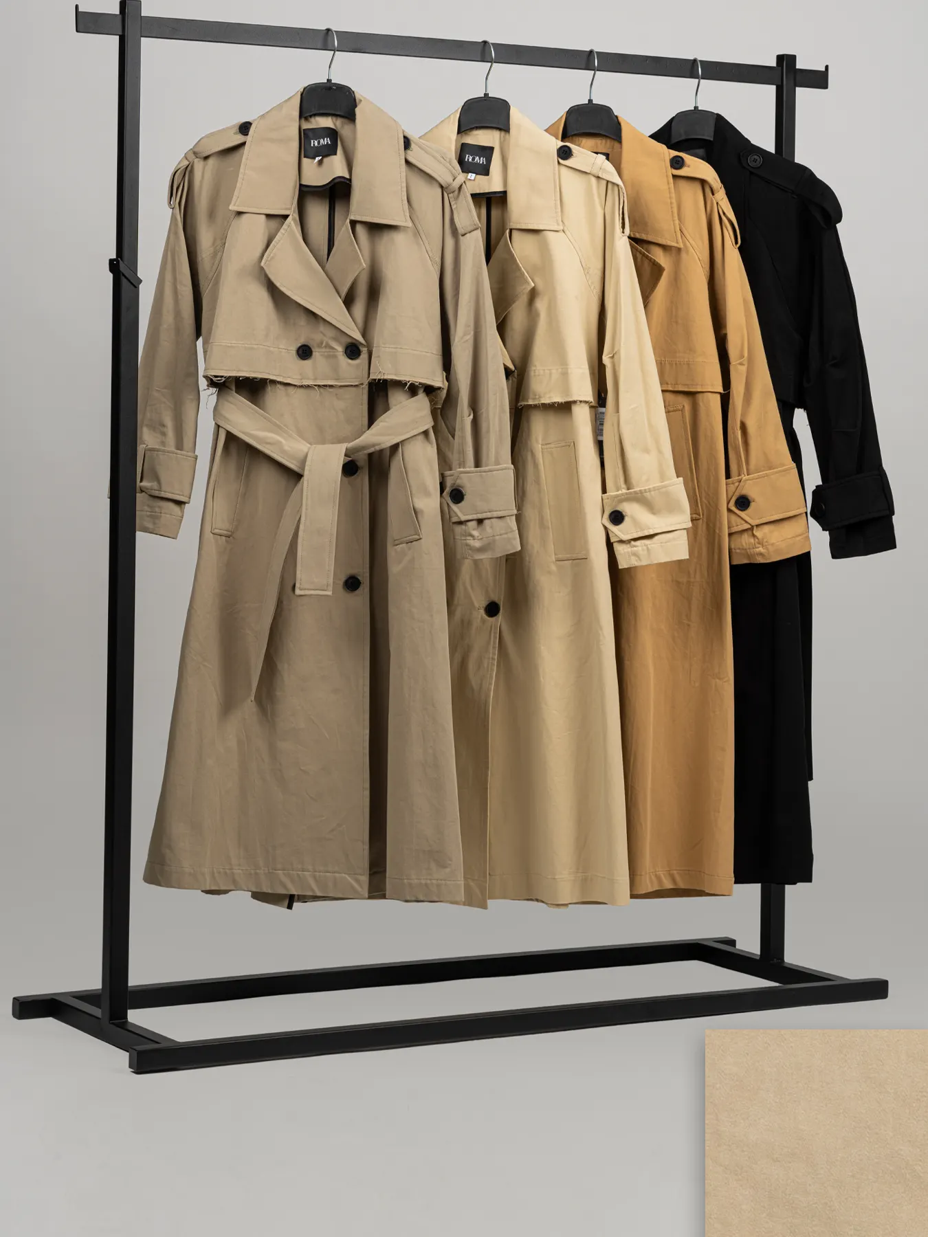 بارانی زنانه بلند طرح دوتیکه کمربندار 2
