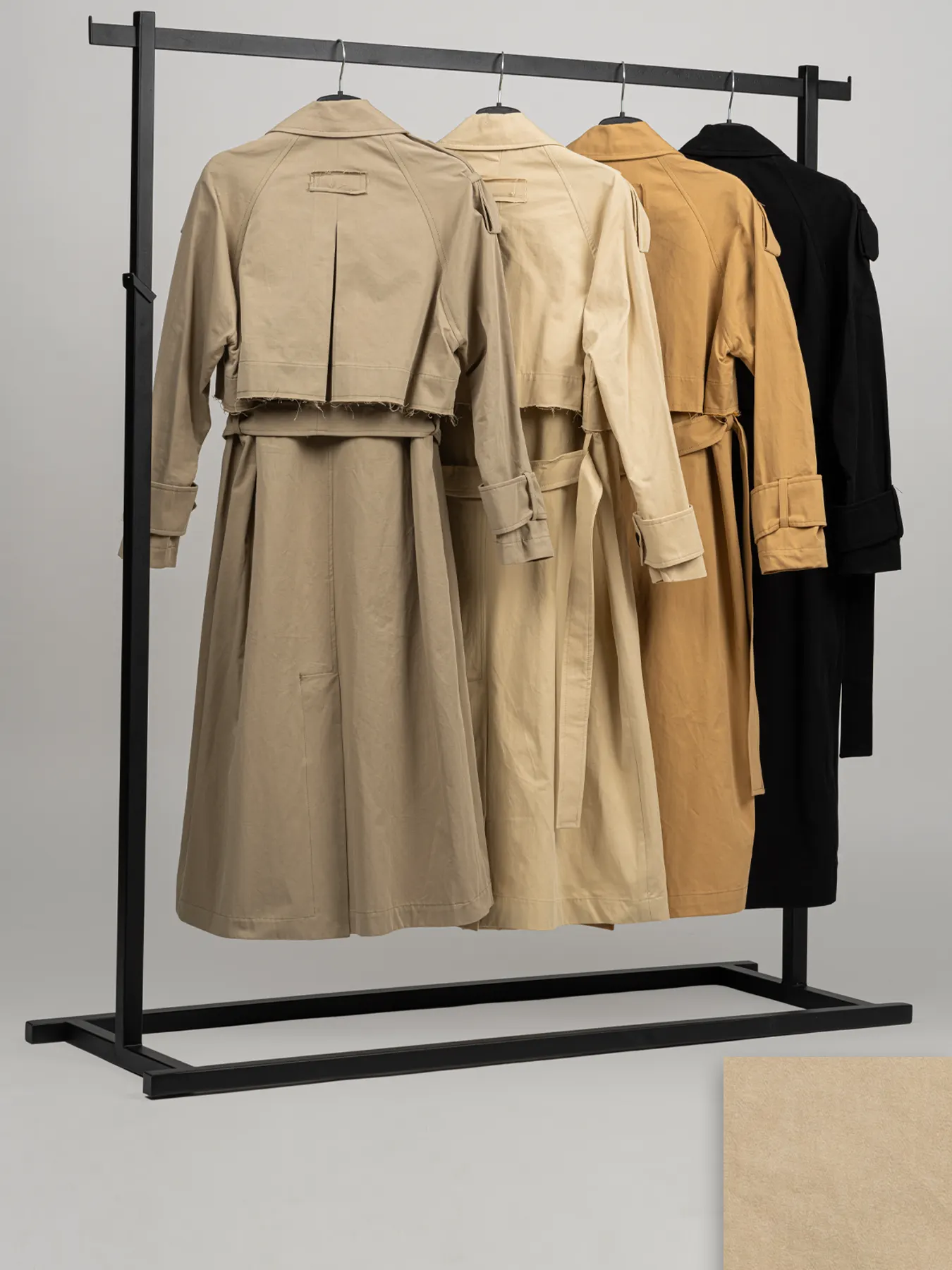 بارانی زنانه بلند طرح دوتیکه کمربندار 2
