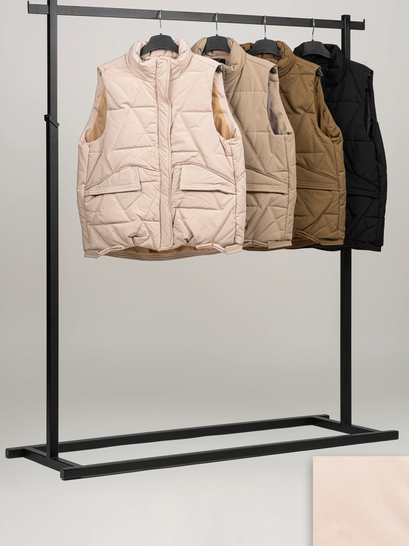 پافر زنانه بالاتنه کوتاه کرم دوجیب طرح دار