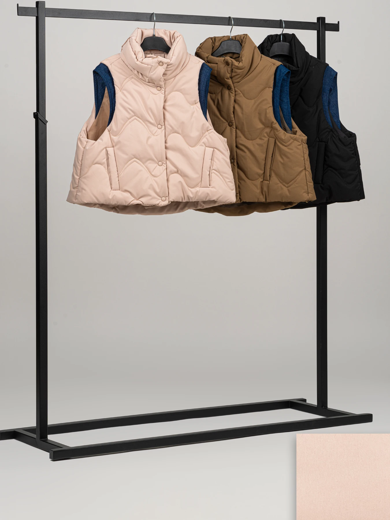 پافر زنانه دوجیب ساده کرم روما