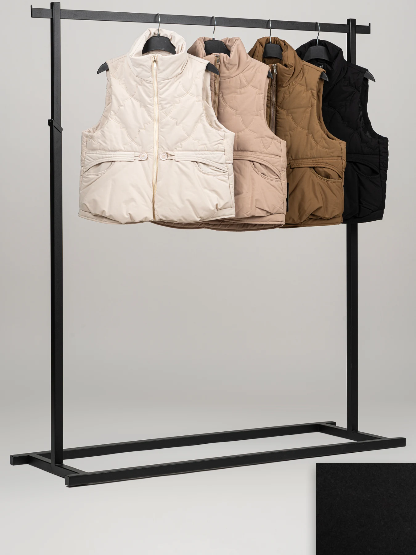 پافر زنانه دوجیب طرح حلالی مشکی روما