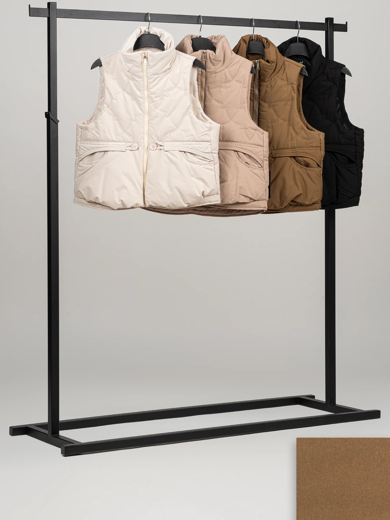 پافر زنانه دوجیب طرح حلالی قهوه ای روما