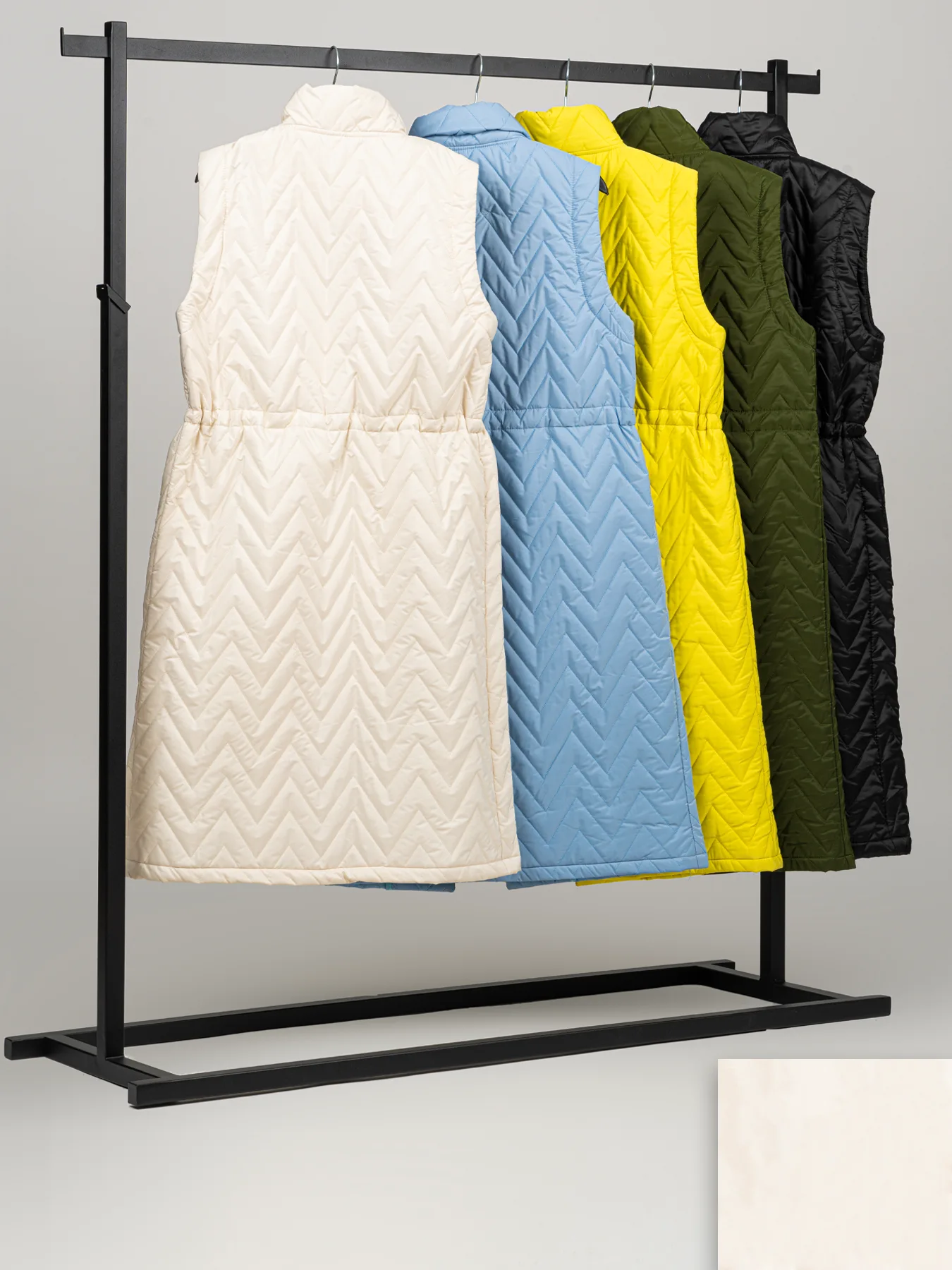 پافر یقه ایستاده سفید دوجیب بلند