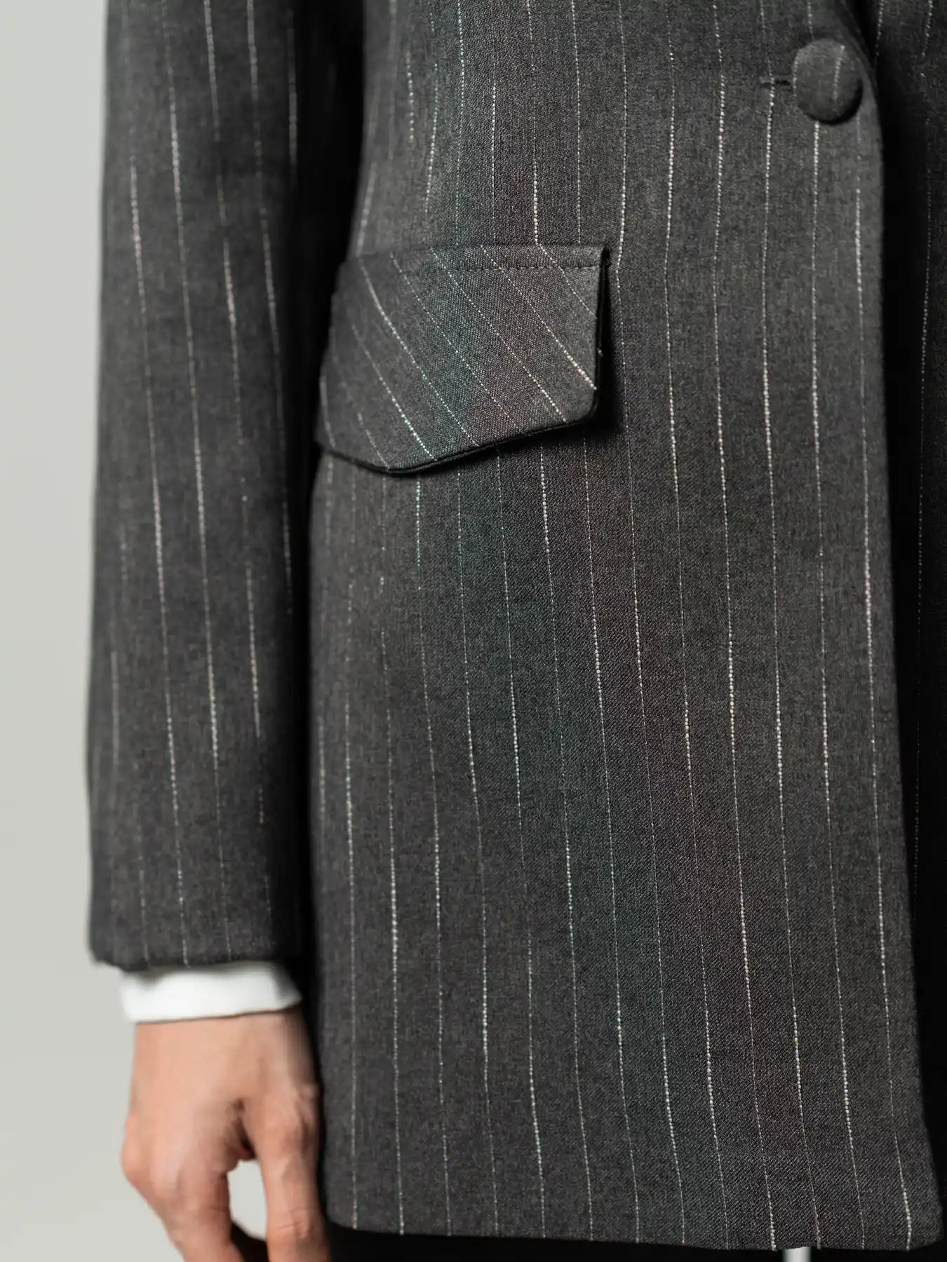 ست سه تکه کت و شلوار نیم تنه راه راه