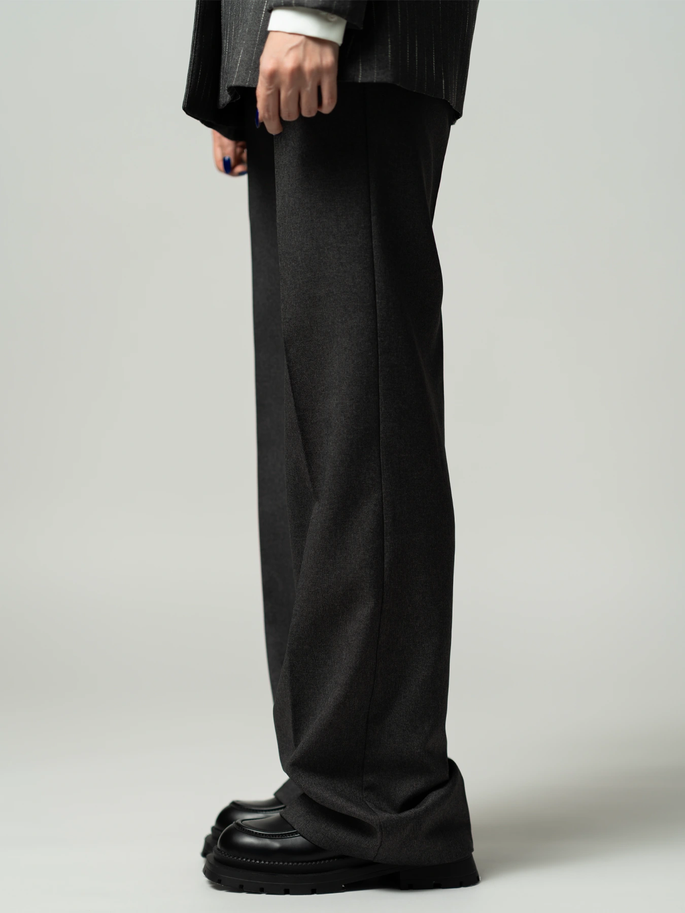 ست سه تکه کت و شلوار نیم تنه راه راه