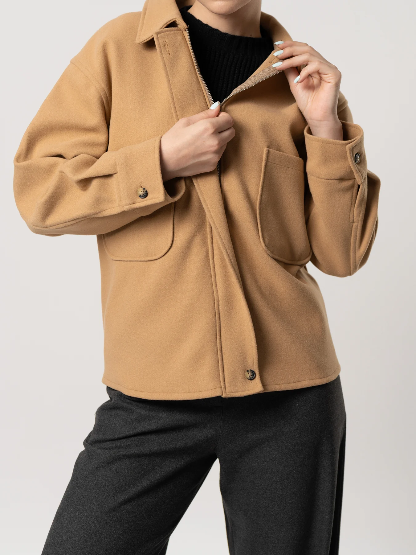 کاپشن زنانه کوتاه فوتر نسکافه ای 93