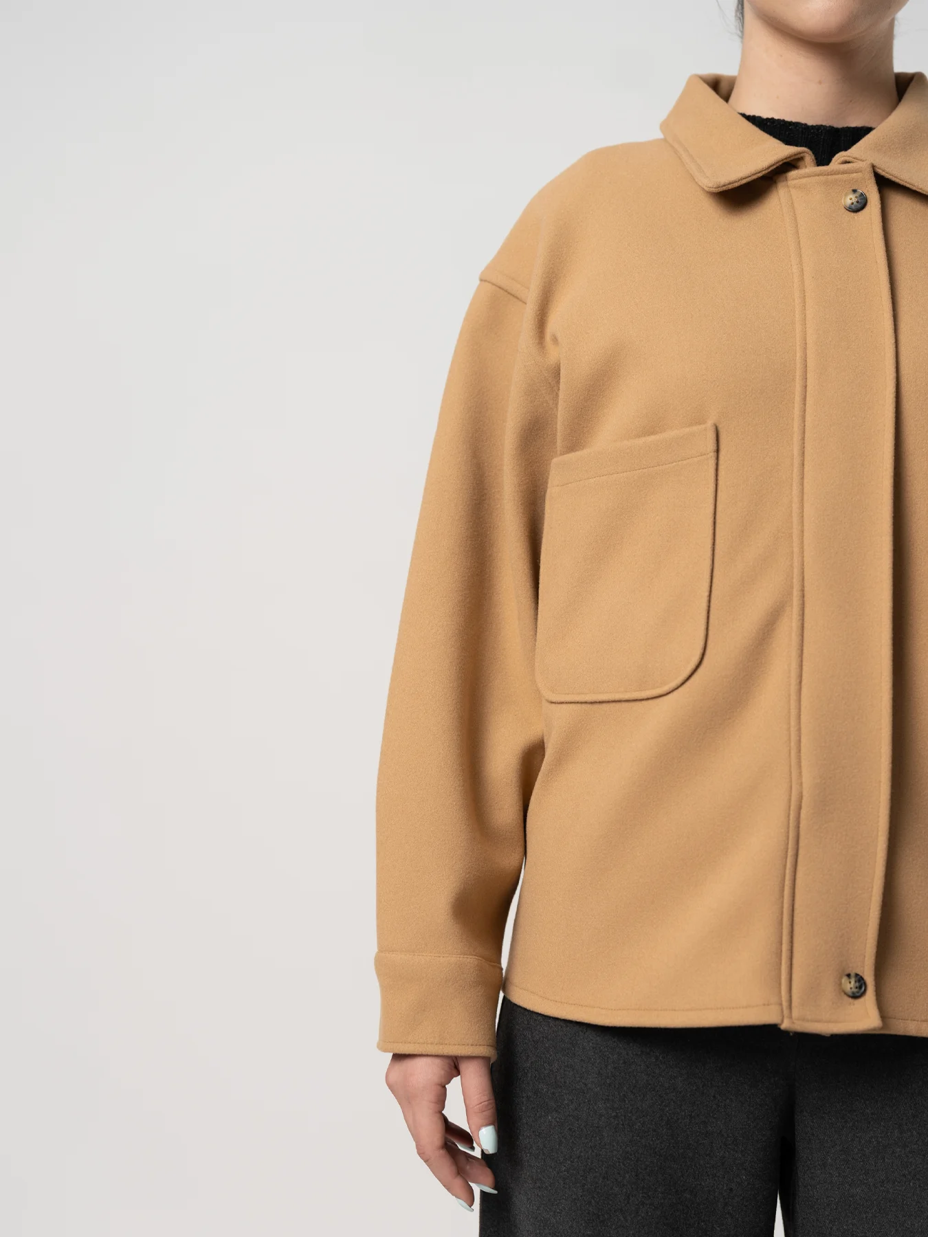 کاپشن زنانه کوتاه فوتر نسکافه ای 93