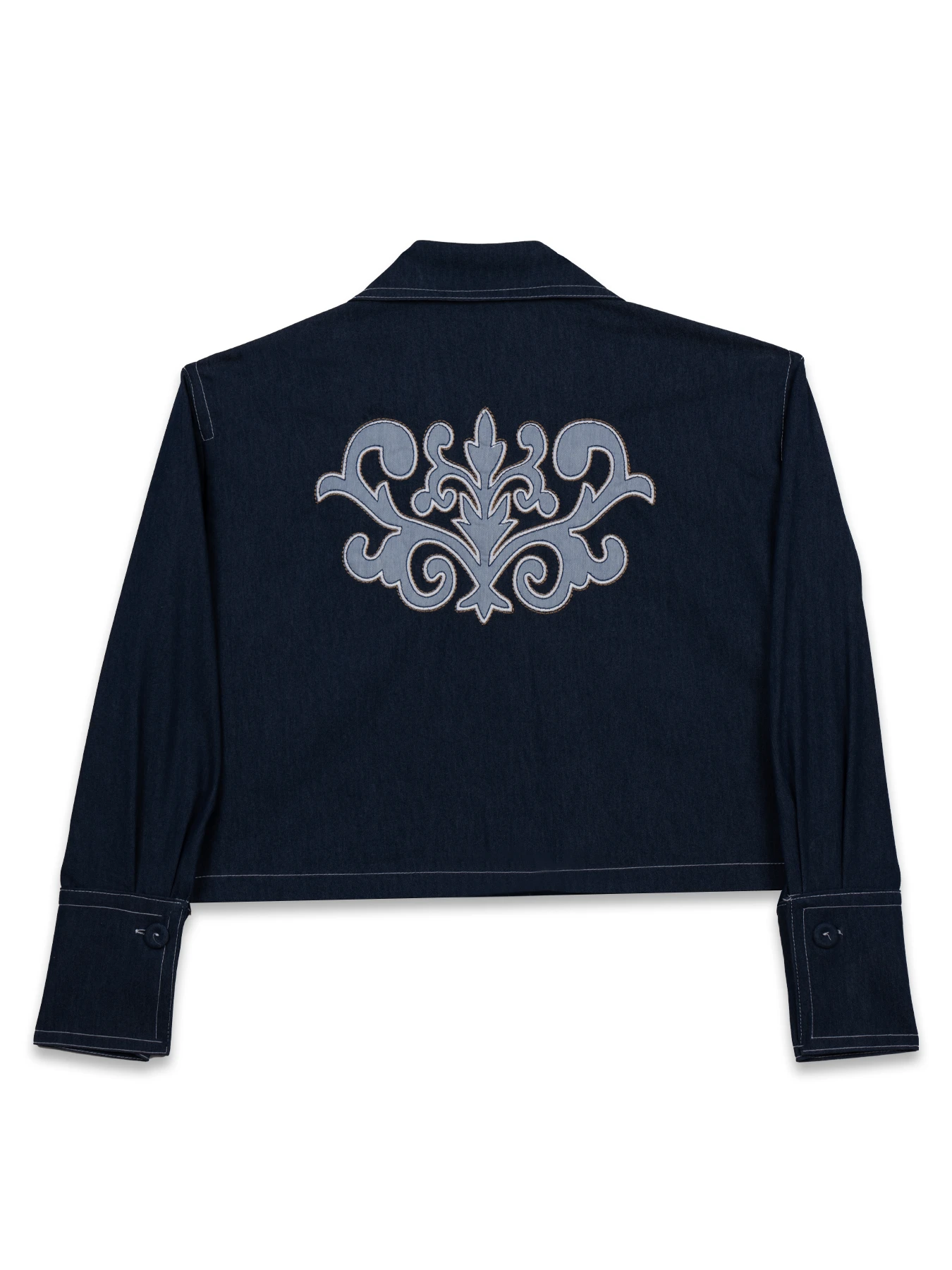 کت سرمه ای جین دوجیب فری سایز 