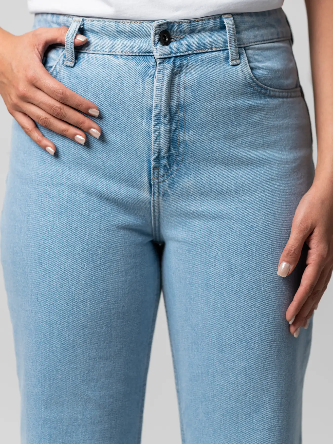 شلوار جین آبی راسته ساده