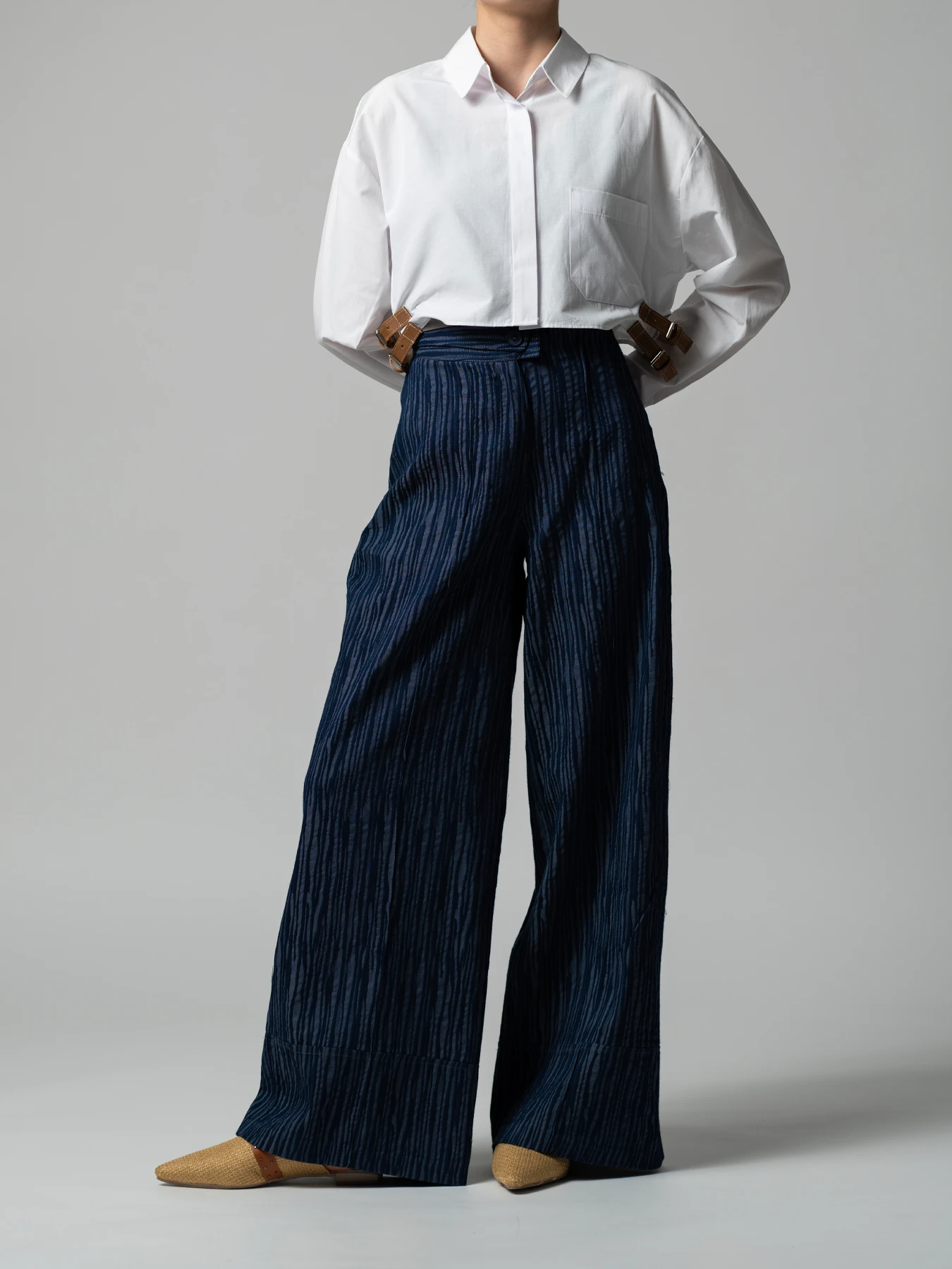 شلوار  پارچه ای زنانه سرمه ای مدل بگ 