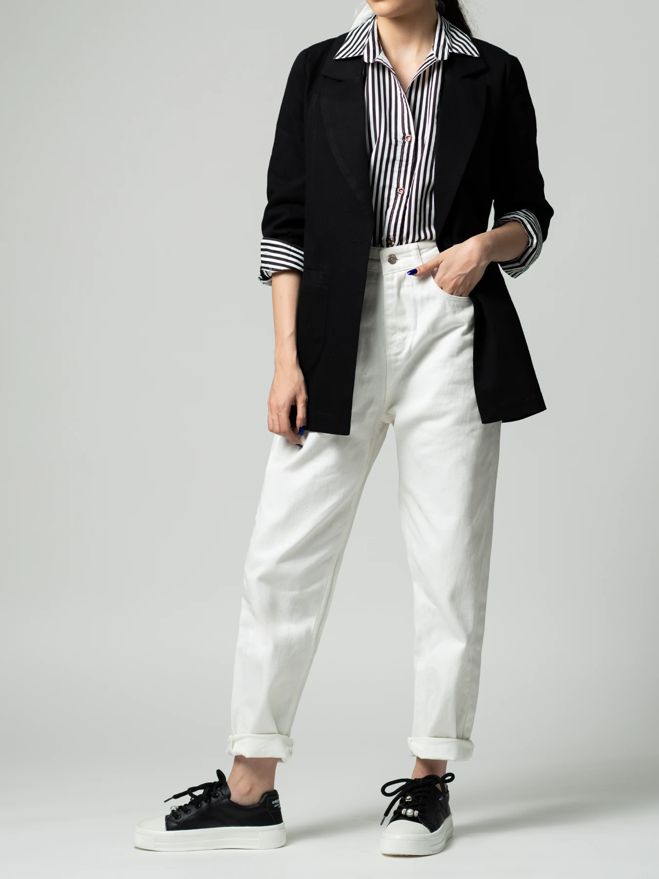 کت تک زنانه یقه انگلیسی مشکی