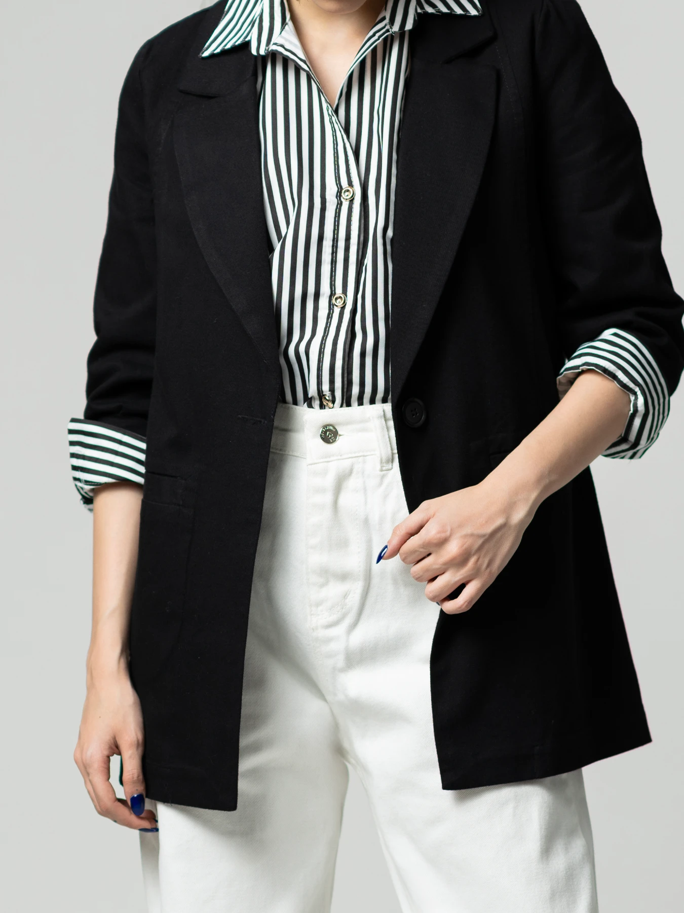 کت تک زنانه یقه انگلیسی مشکی