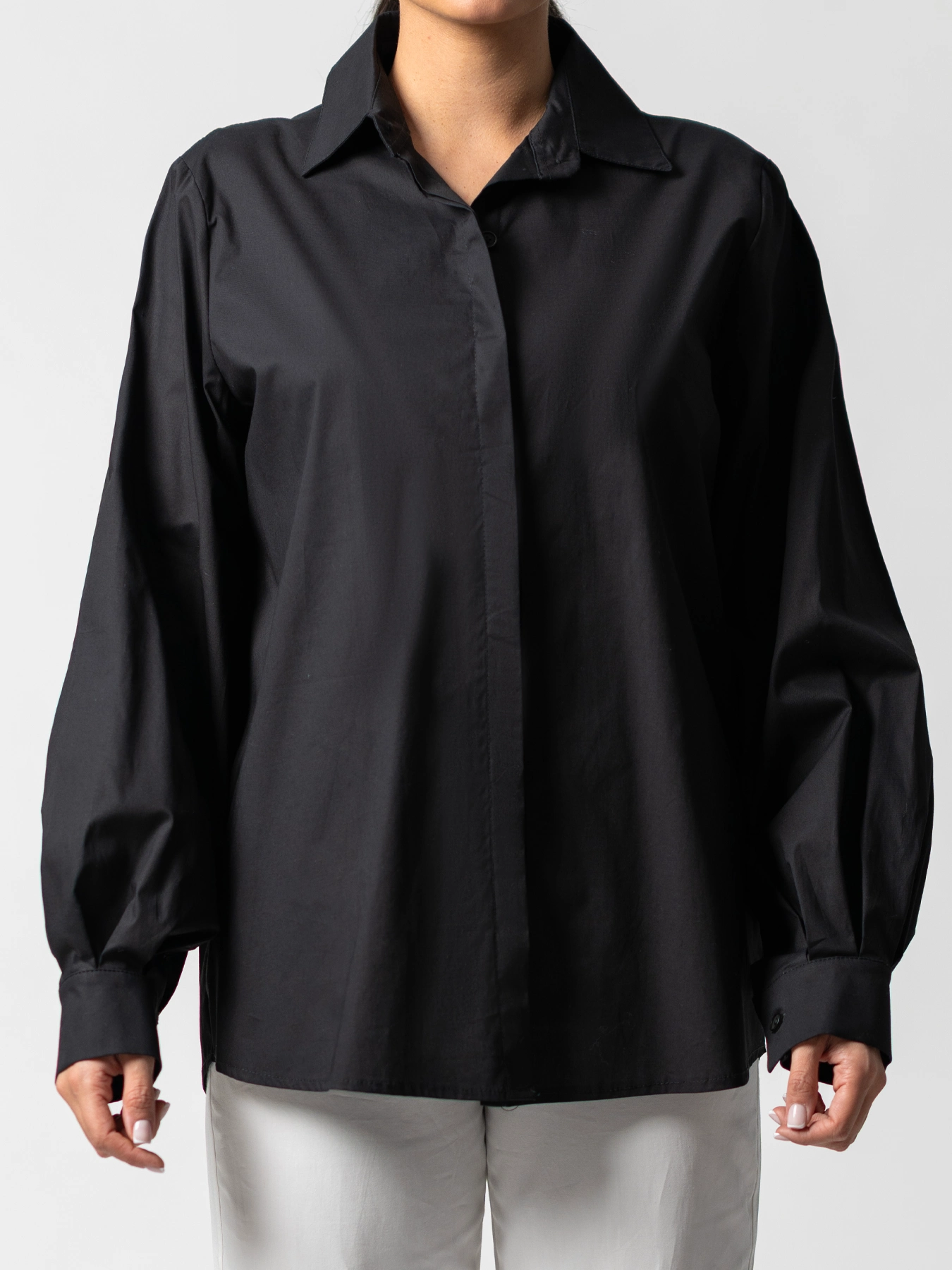 شومیز مشکی پوپلین ساده