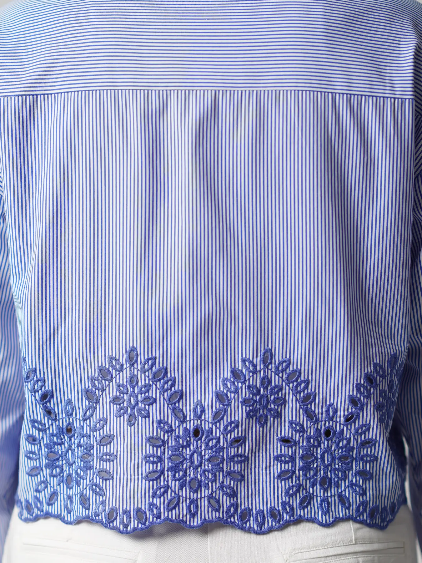 شومیز کراپ آبی کمرخامه دوزی 