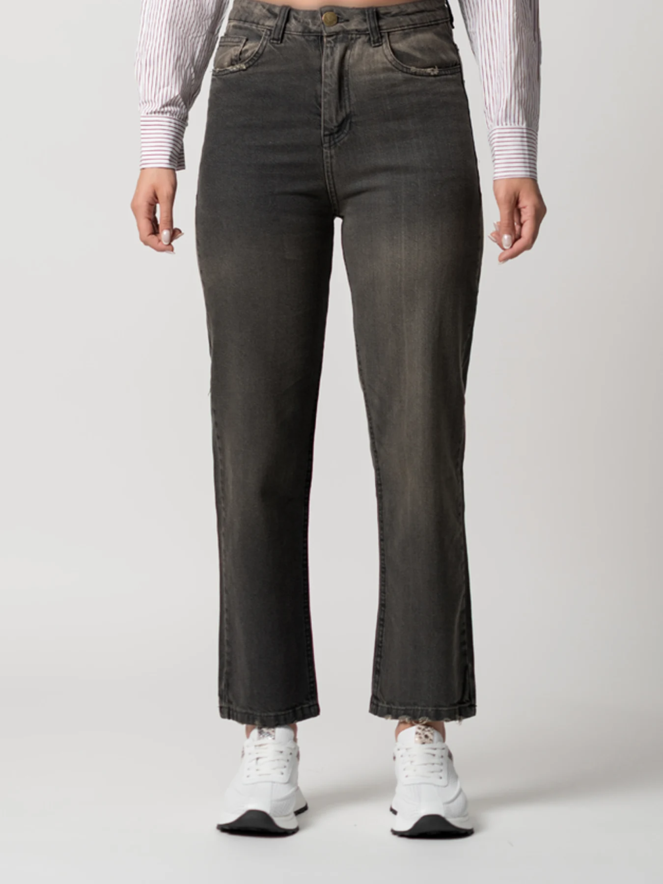 شلوار جین زنانه یشمی دمپا گشاد 5