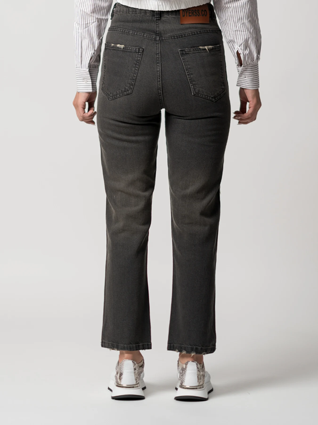 شلوار جین زنانه یشمی دمپا گشاد 5