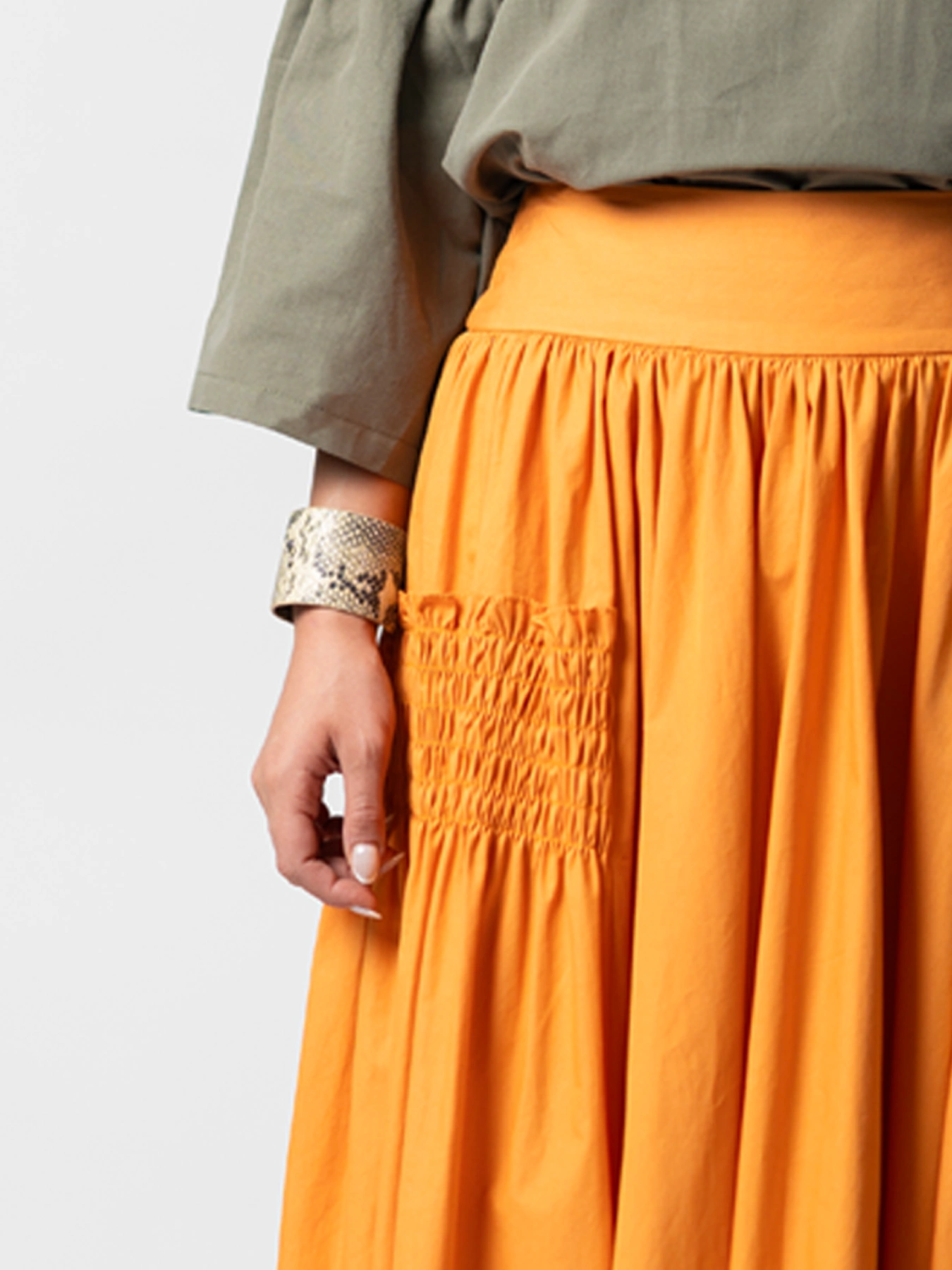 دامن نارنجی طرح چین  