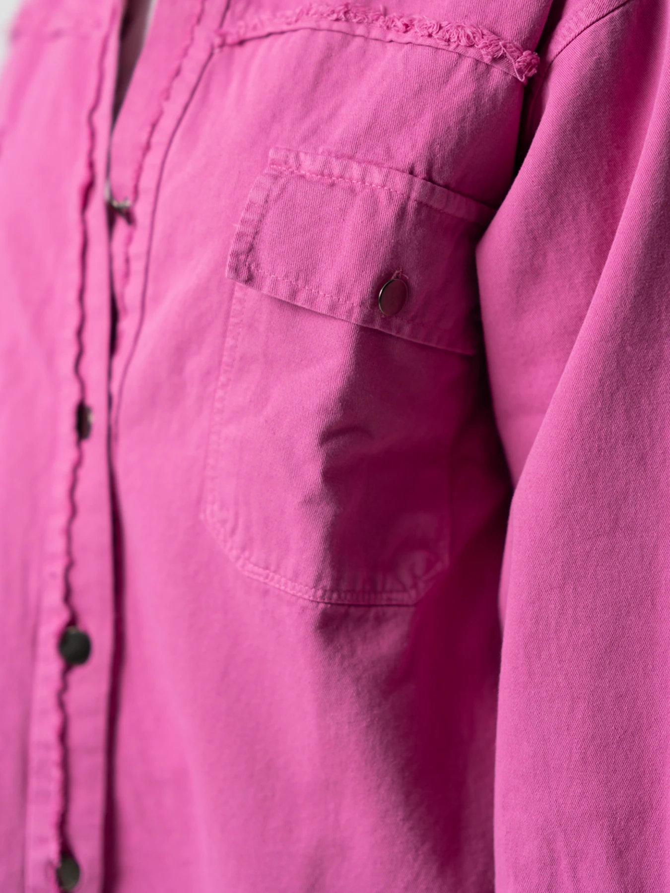 شومیز کتان صورتی یقه مردانه زاپ دار 