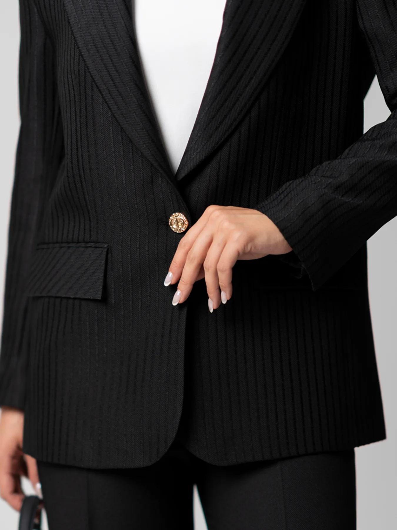 کت شلوار مشکی ژاکارد کج راه یقه بلیزر 