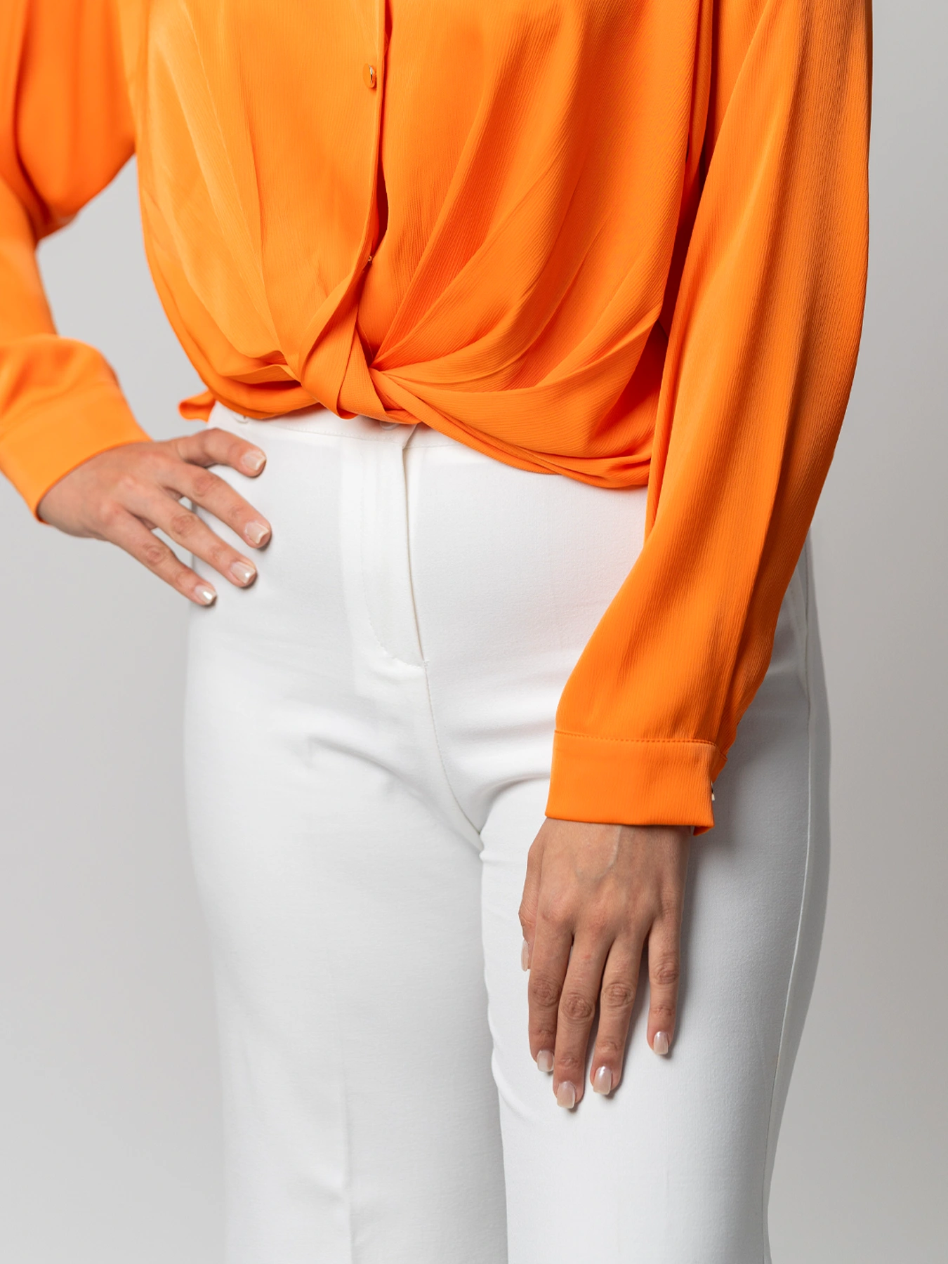 شلوار تک سفید زنانه پارچه ای کمرپل دار 