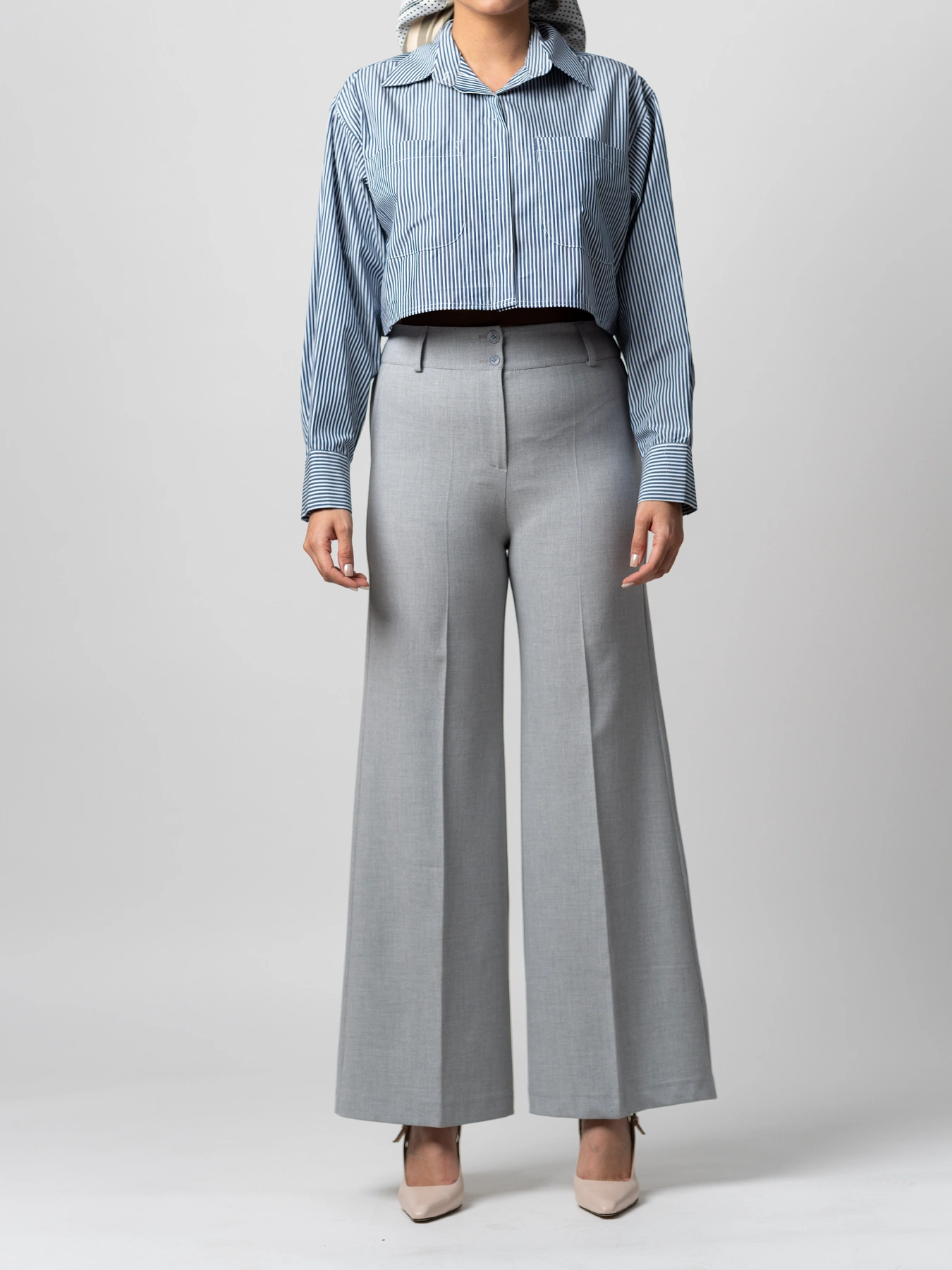 شومیز کراپ راه راه یقه شکاری 16