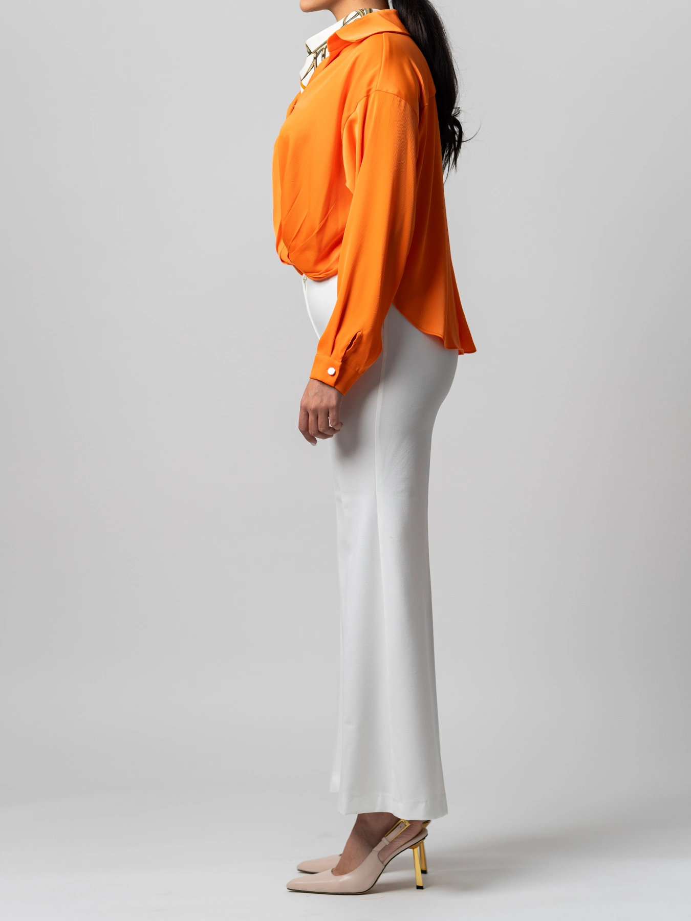 شومیز جلو پیچ نارنجی