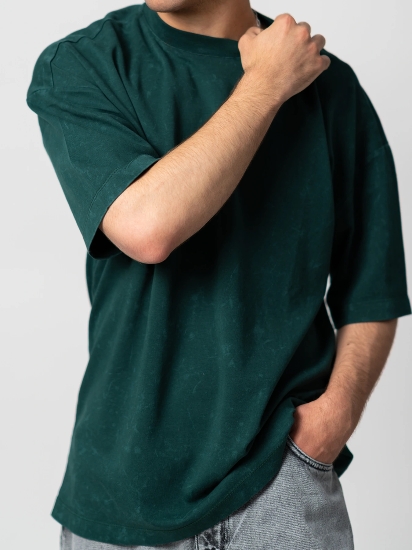 تیشرت یقه گرد سبز آستین کوتاه 