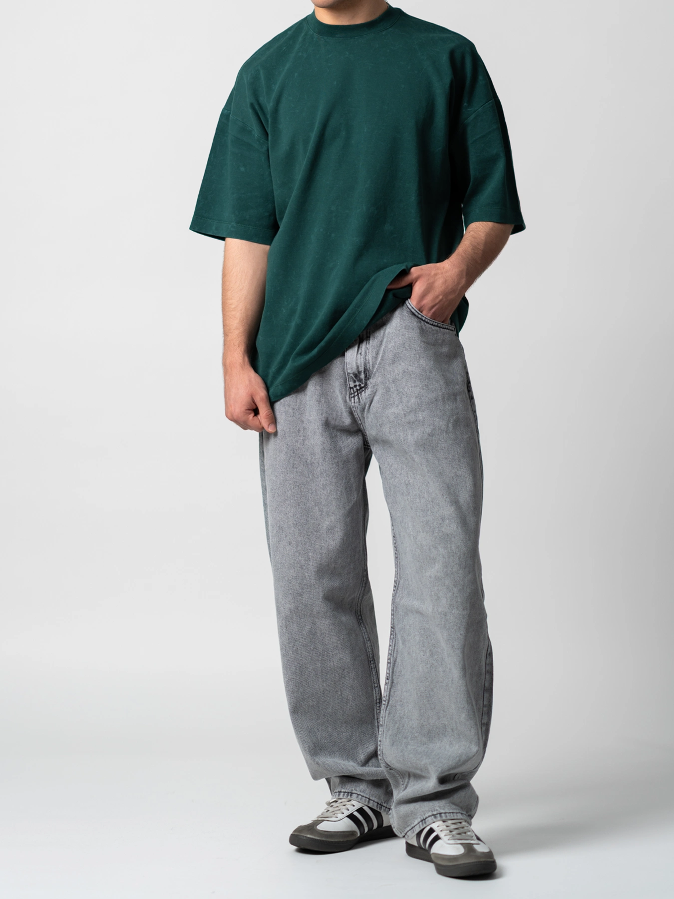 تیشرت یقه گرد سبز آستین کوتاه 