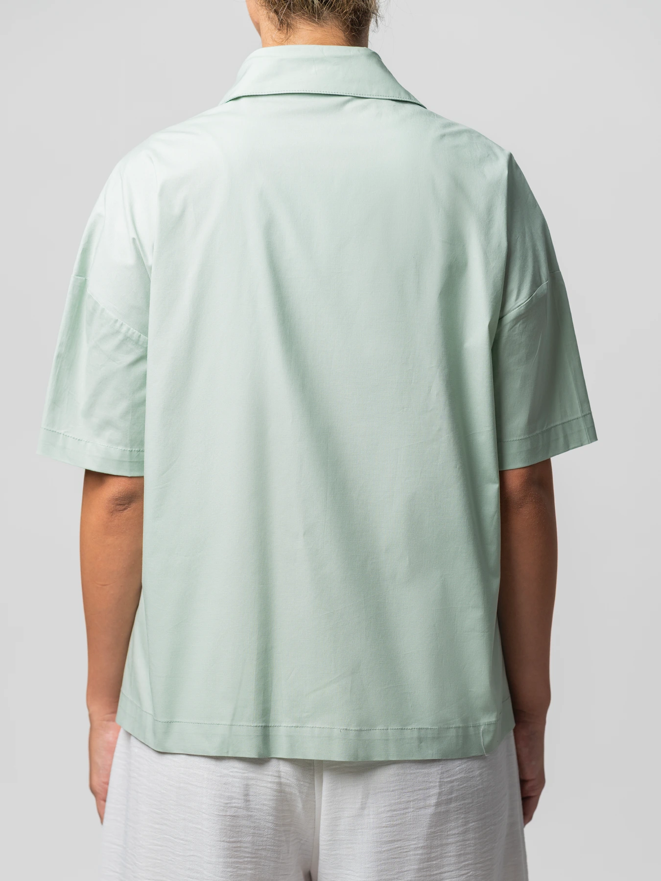 شومیز آستین کوتاه طرح دو گل پوپلین