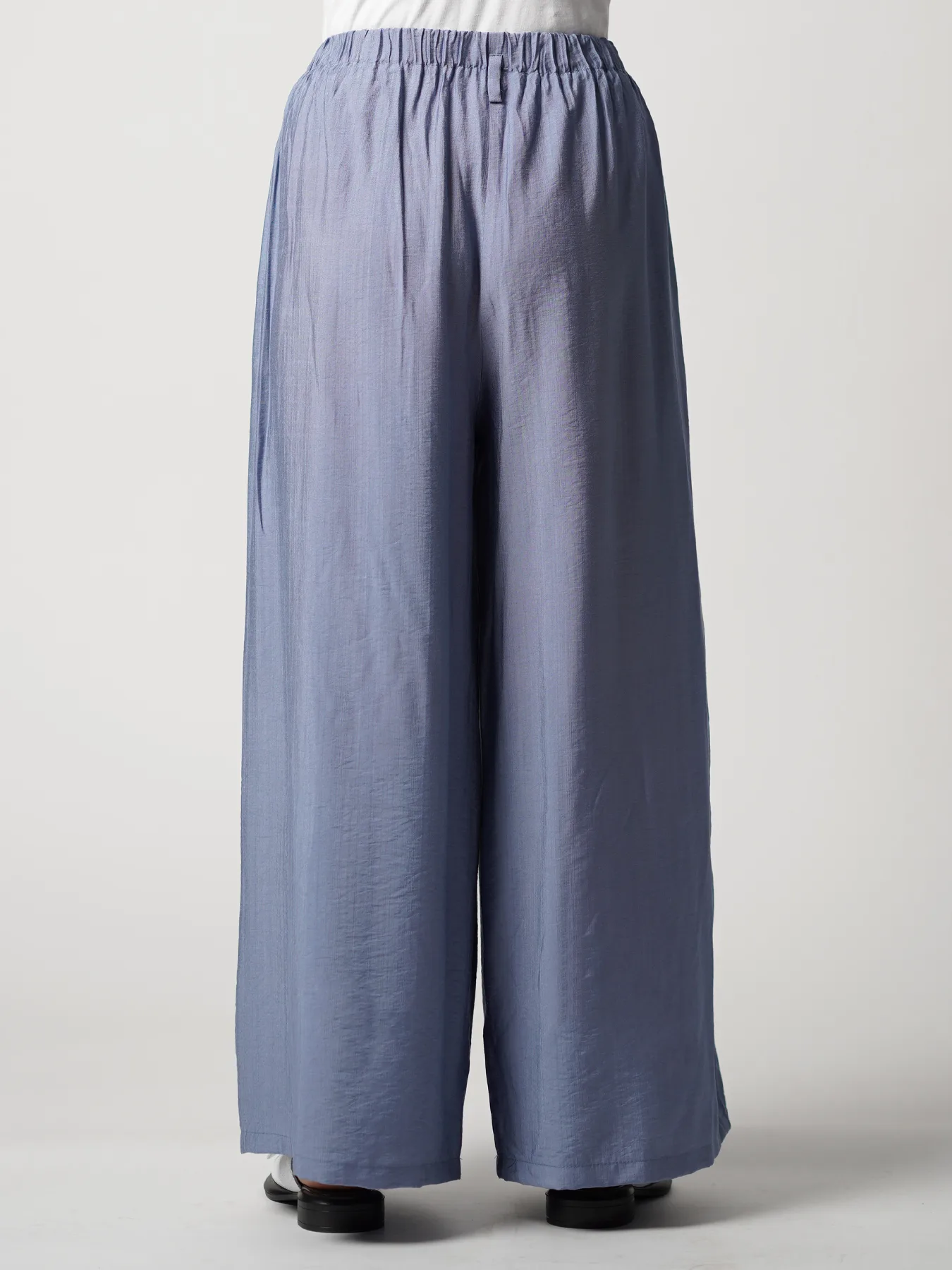 شلوار آبی کمرکش تک دکمه ساده 