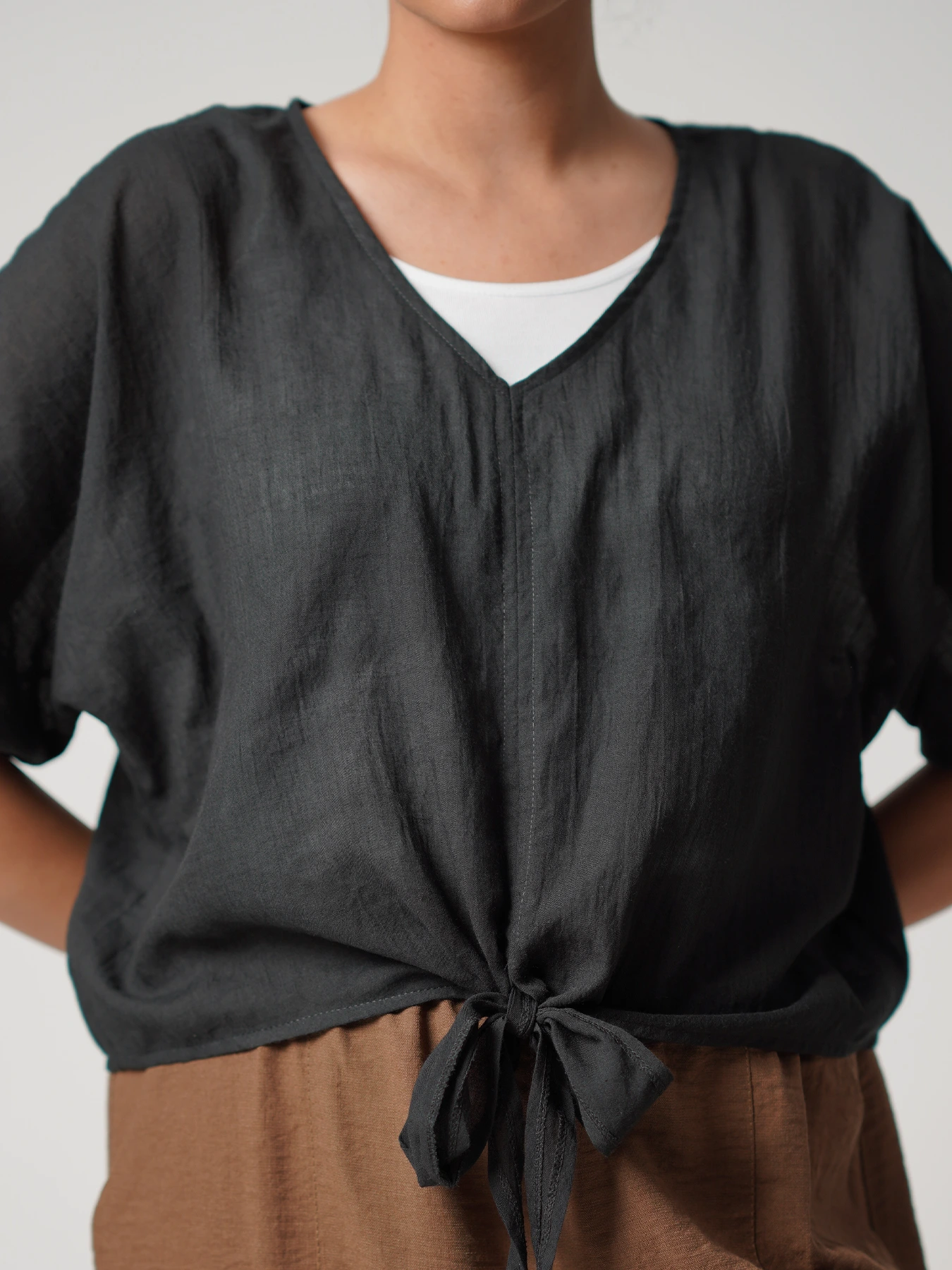 بلوز مشکی طرح کیمونو 