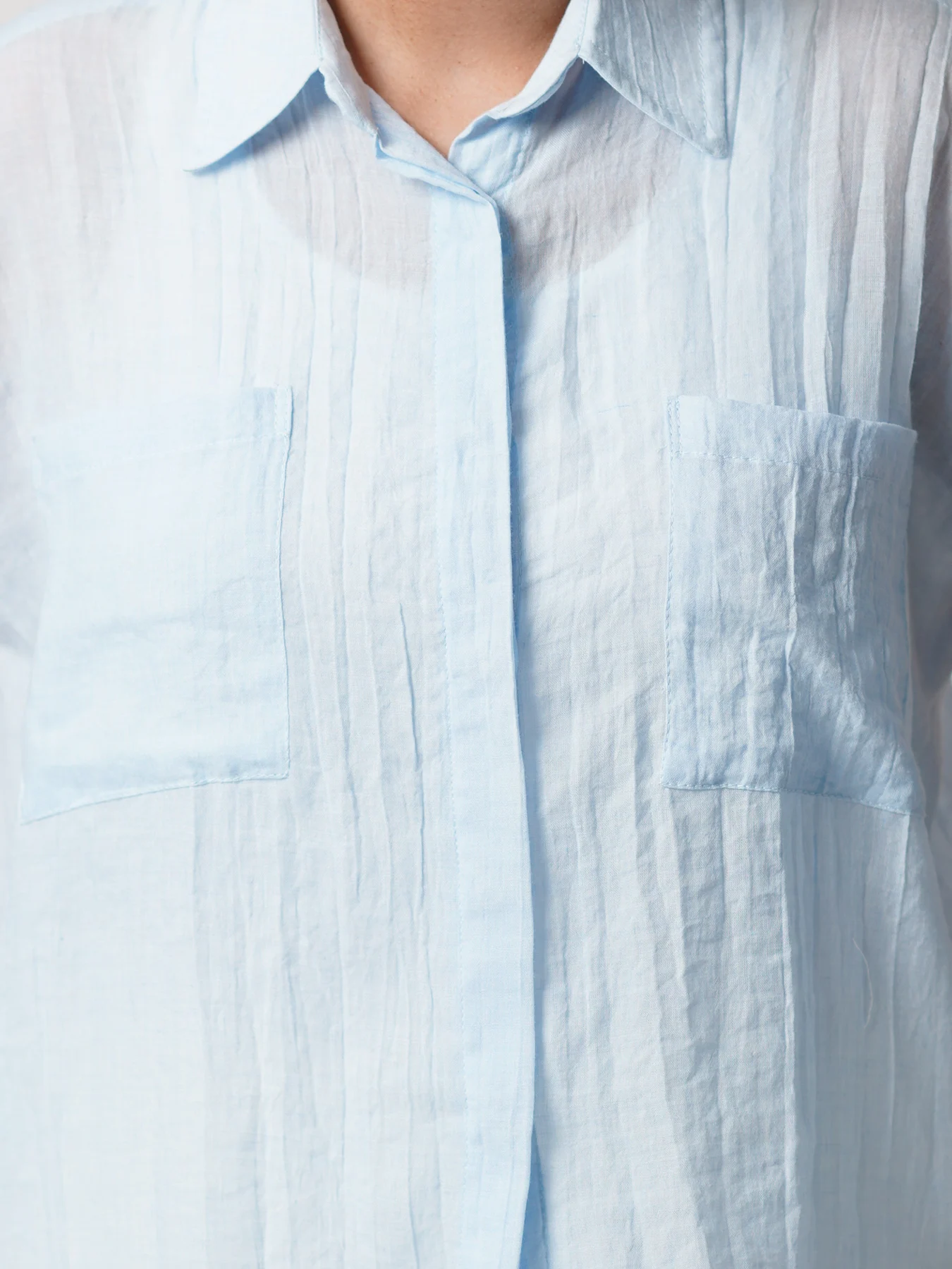 شومیز فیروزه ای آستین حلقه ای دوجیب 