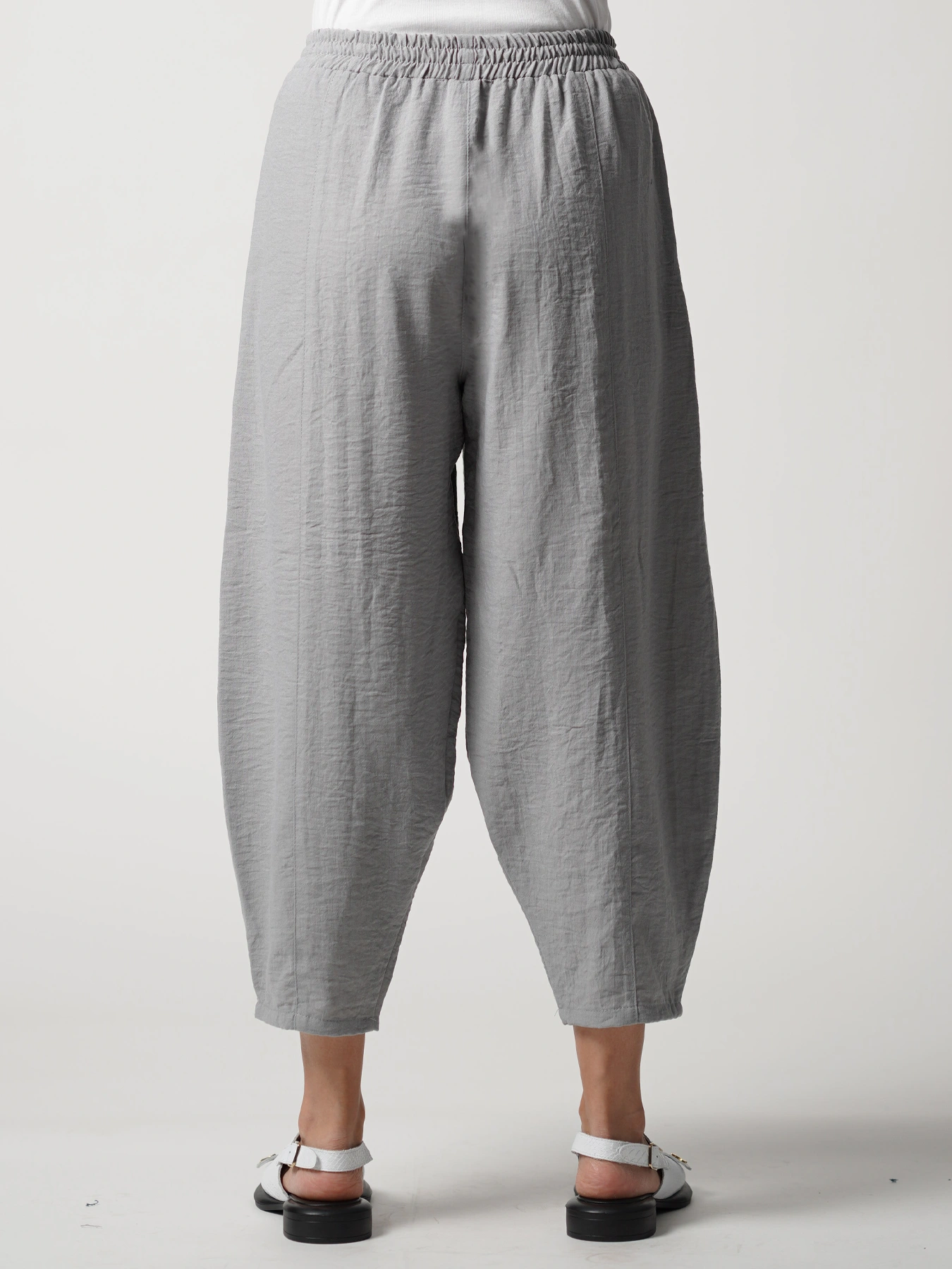 شلوار طوسی زنانه لینن مدل جافی 