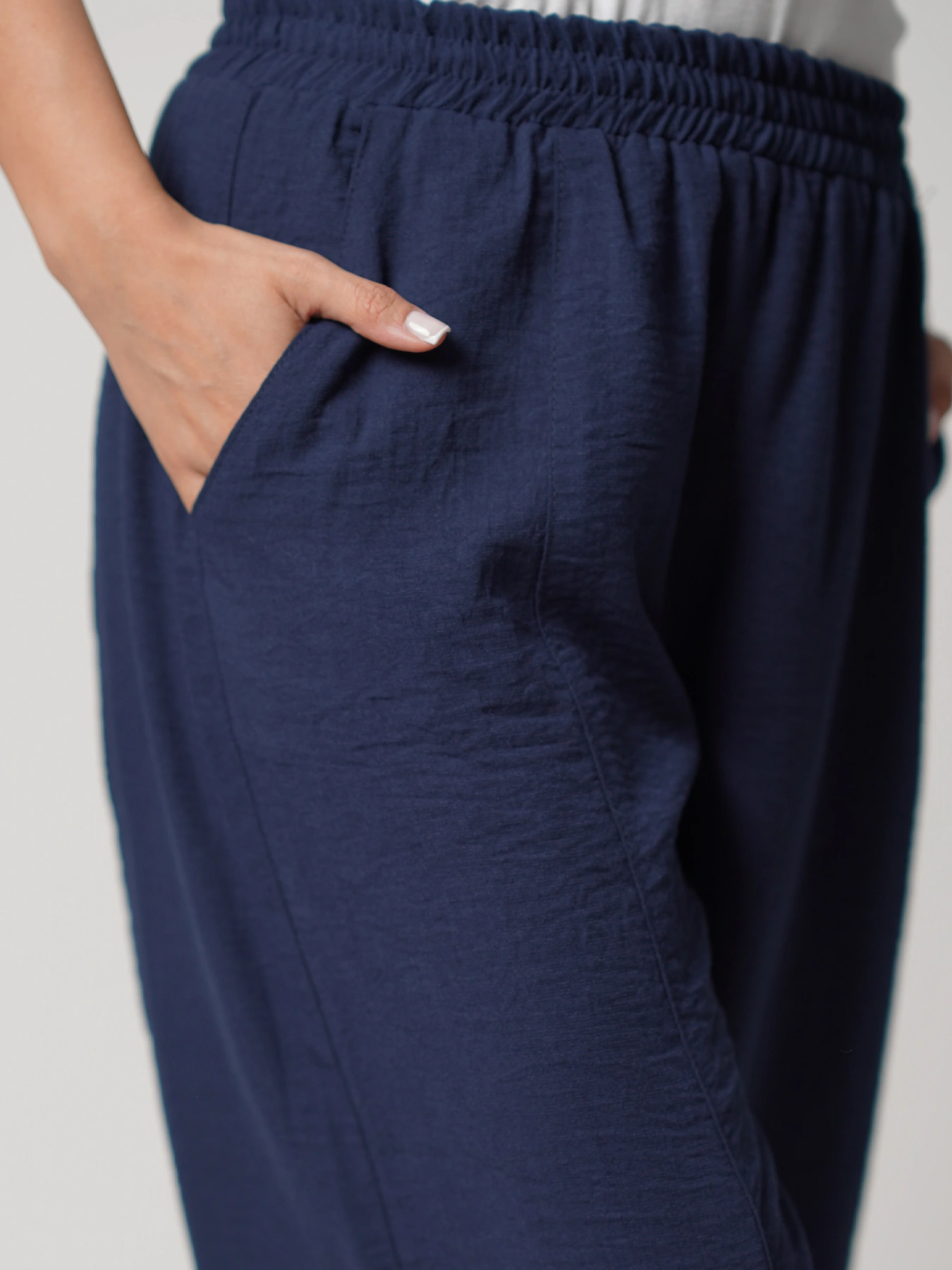 شلوار سرمه ای زنانه لینن مدل جافی