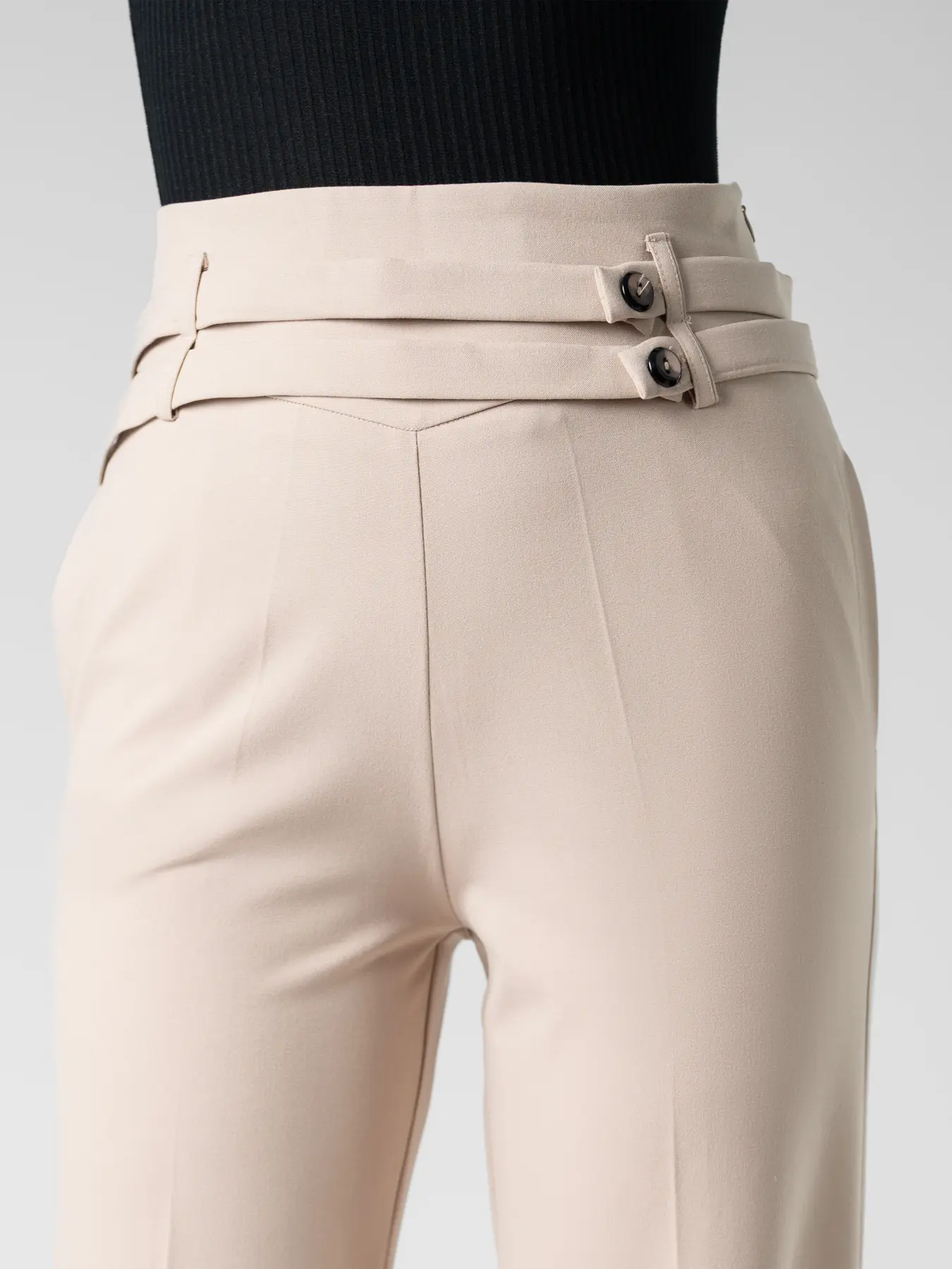 شلوار زنانه کرم مدل بگ 32