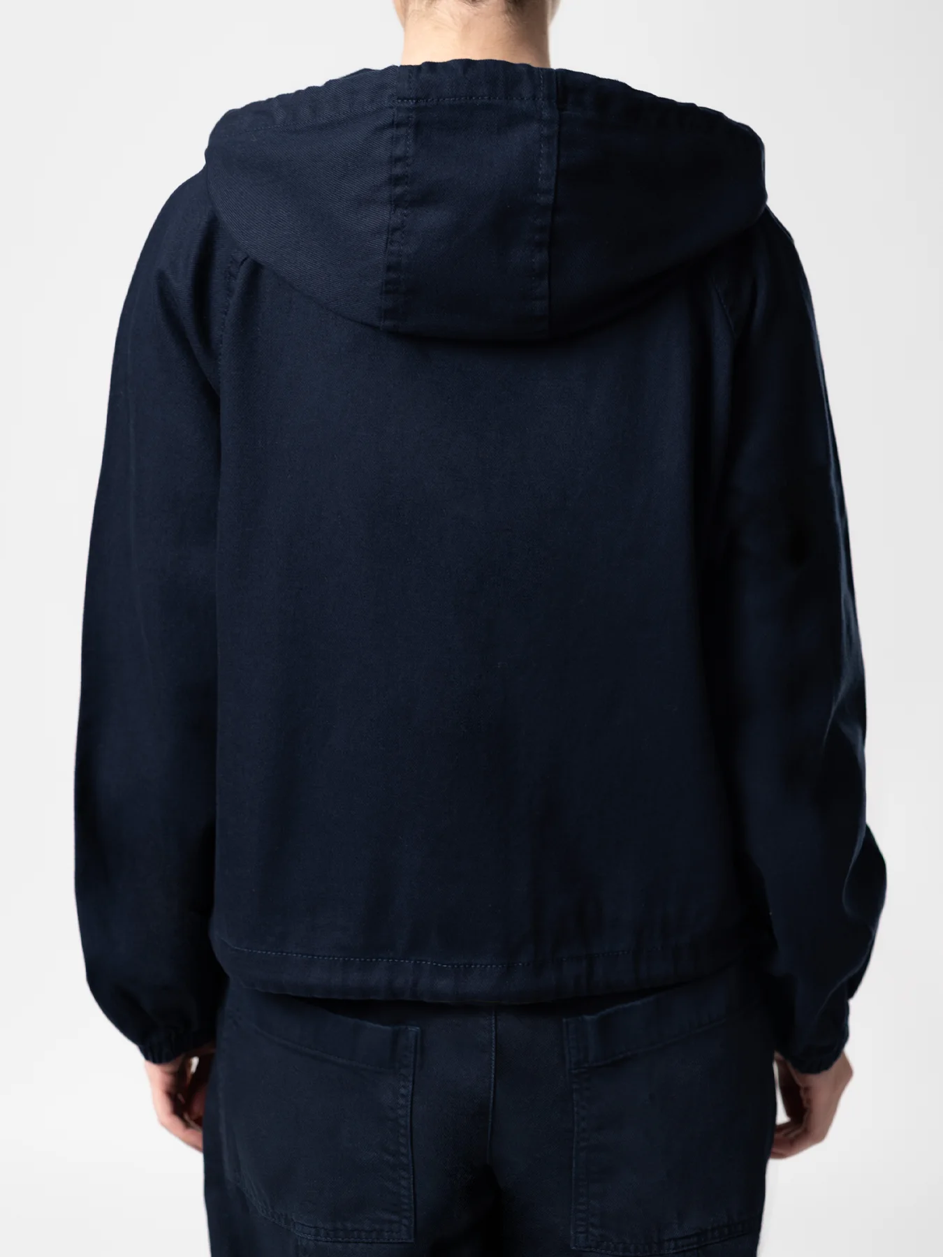 کت کلاه دار کتان سرمه ای 36