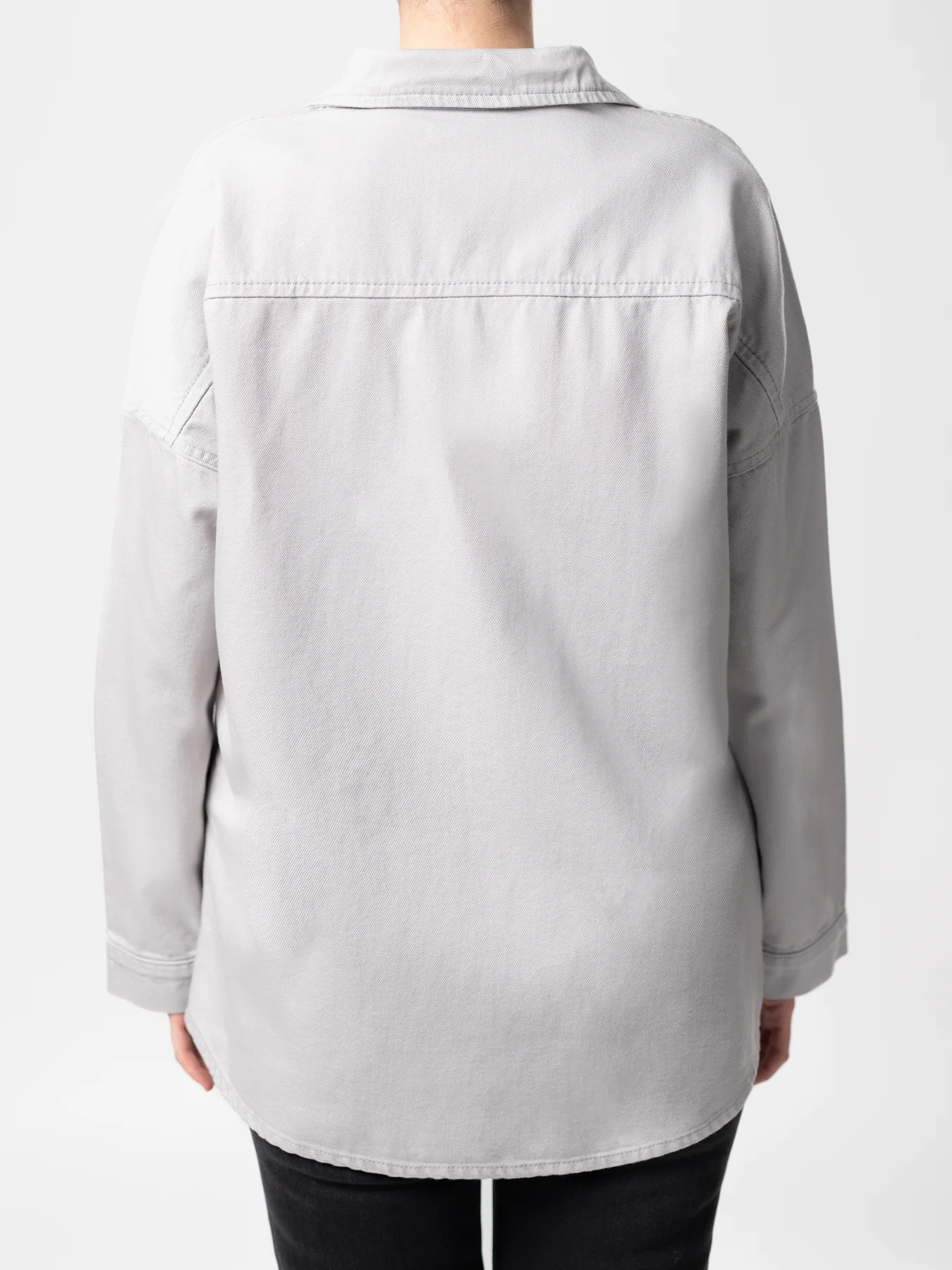 شومیز کتان دوجیب طوسی روشن 41