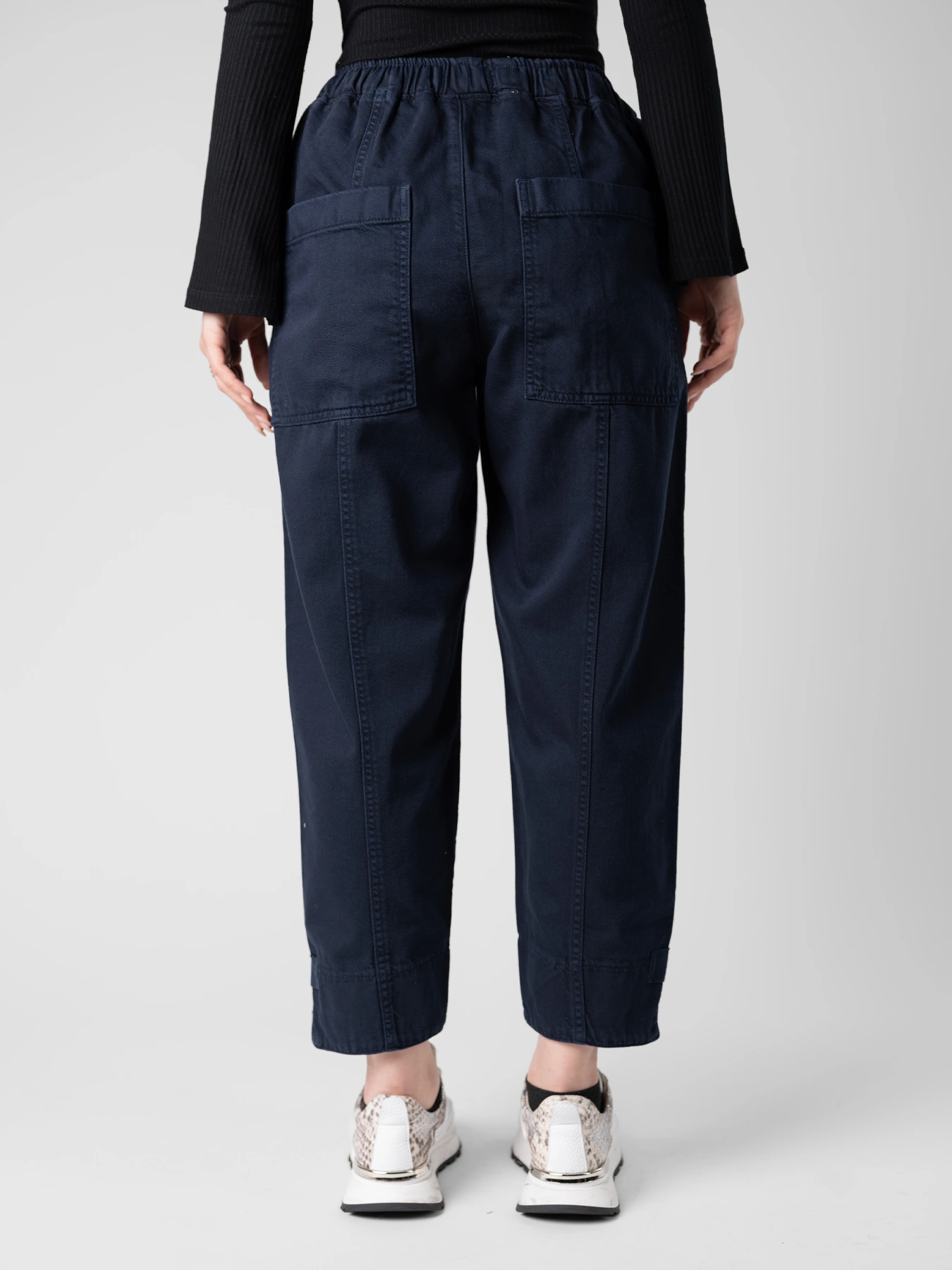 شلوار کتان مام استایل سرمه ای 97